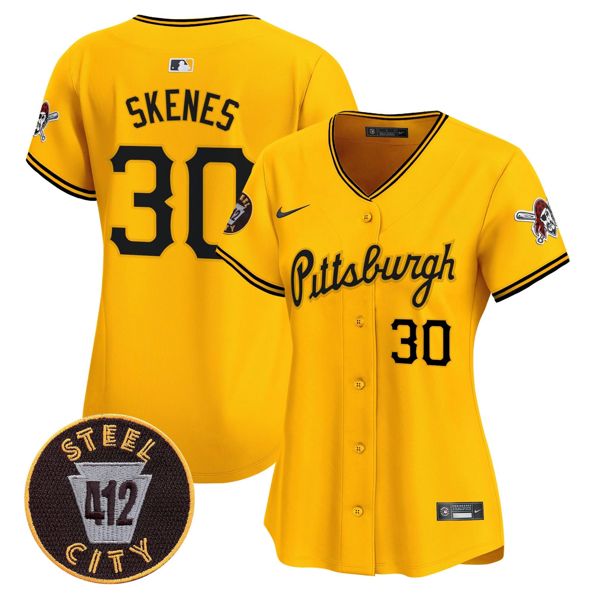 Camisa MLB Women’s Pittsburgh 412 Patch Vapor Premier Limited Jersey V4