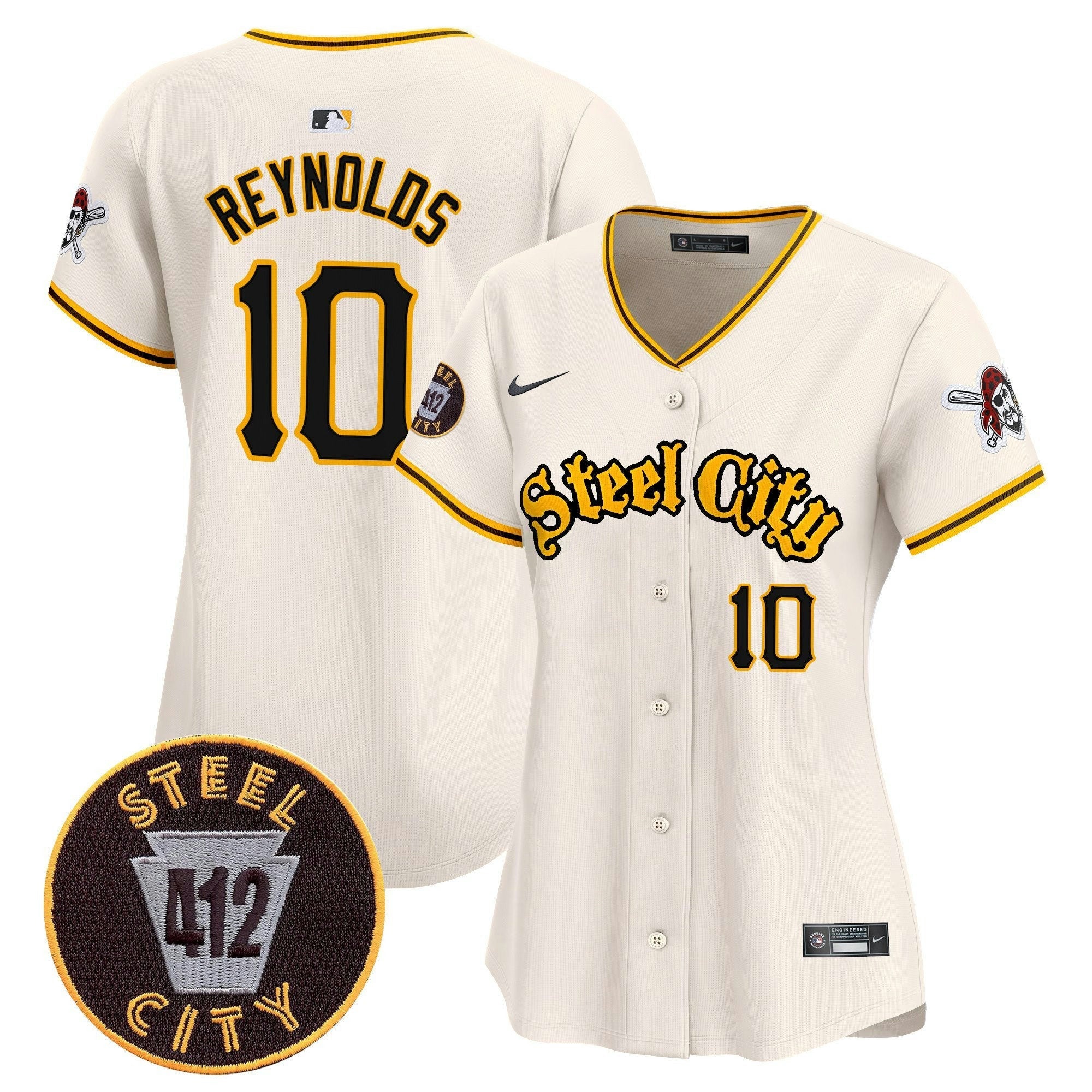 Camisa MLB Women’s Pittsburgh 412 Patch Vapor Premier Limited Jersey V5
