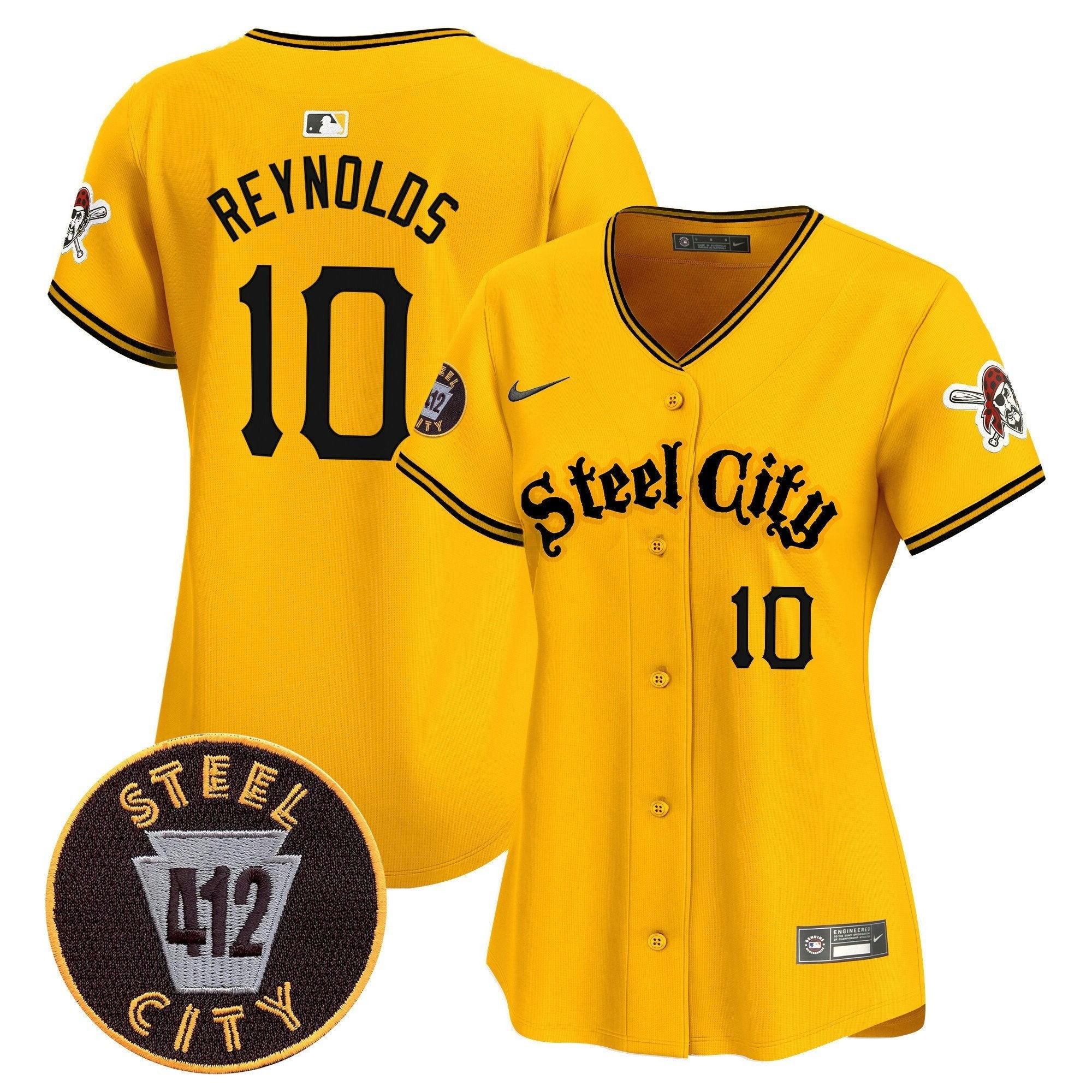 Camisa MLB Women’s Pittsburgh 412 Patch Vapor Premier Limited Jersey V5
