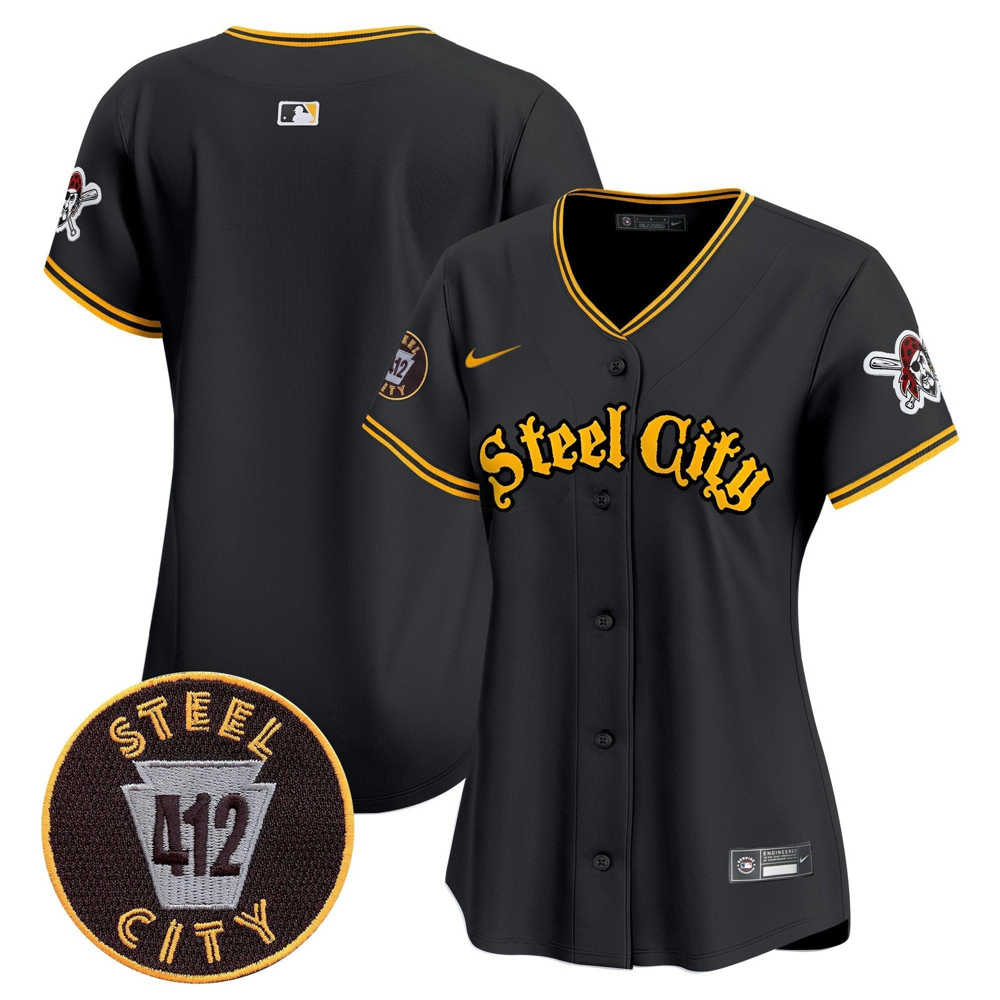 Camisa MLB Women’s Pittsburgh 412 Patch Vapor Premier Limited Jersey V5