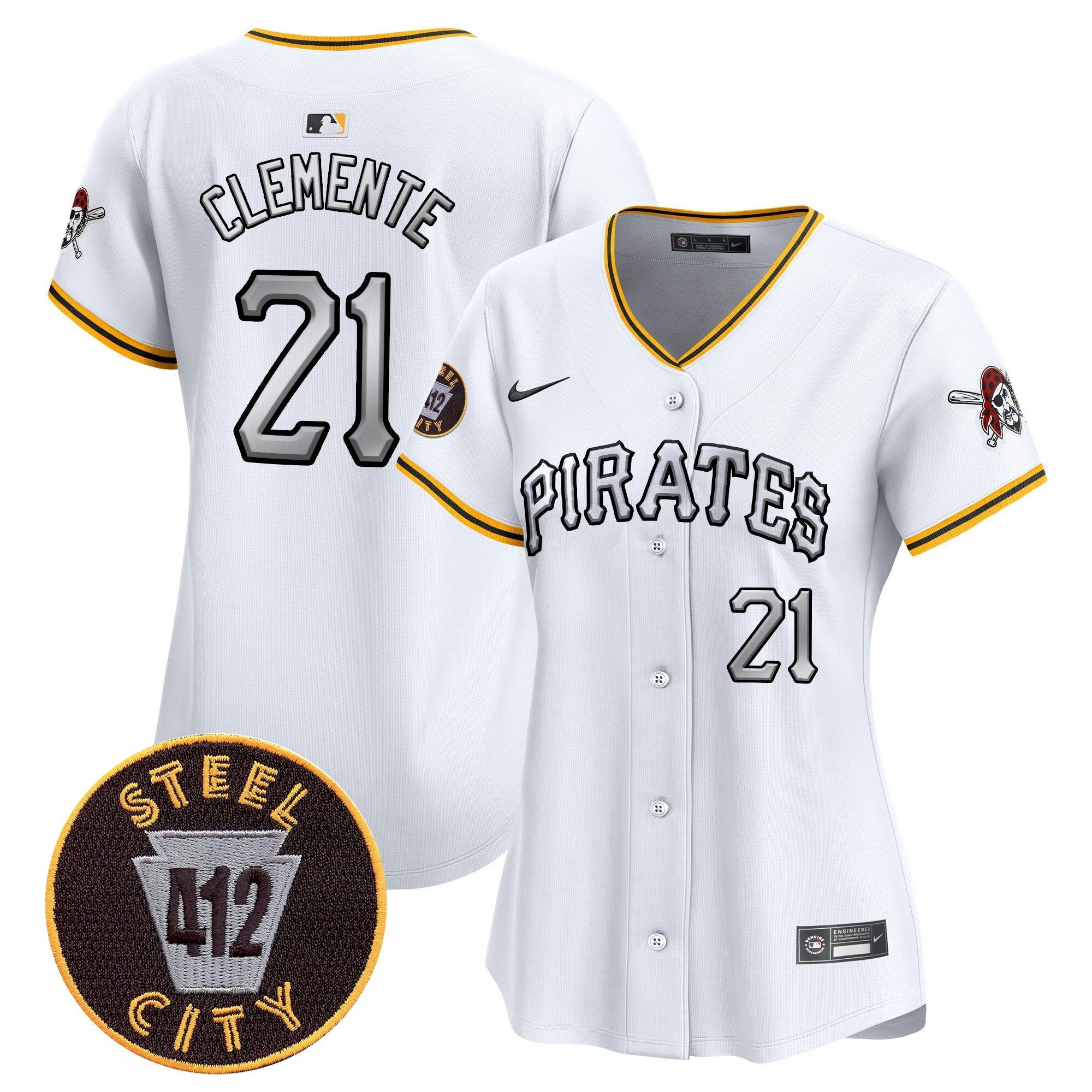 Camisa MLB Women’s Pittsburgh 412 Patch Vapor Premier Limited Jersey V6