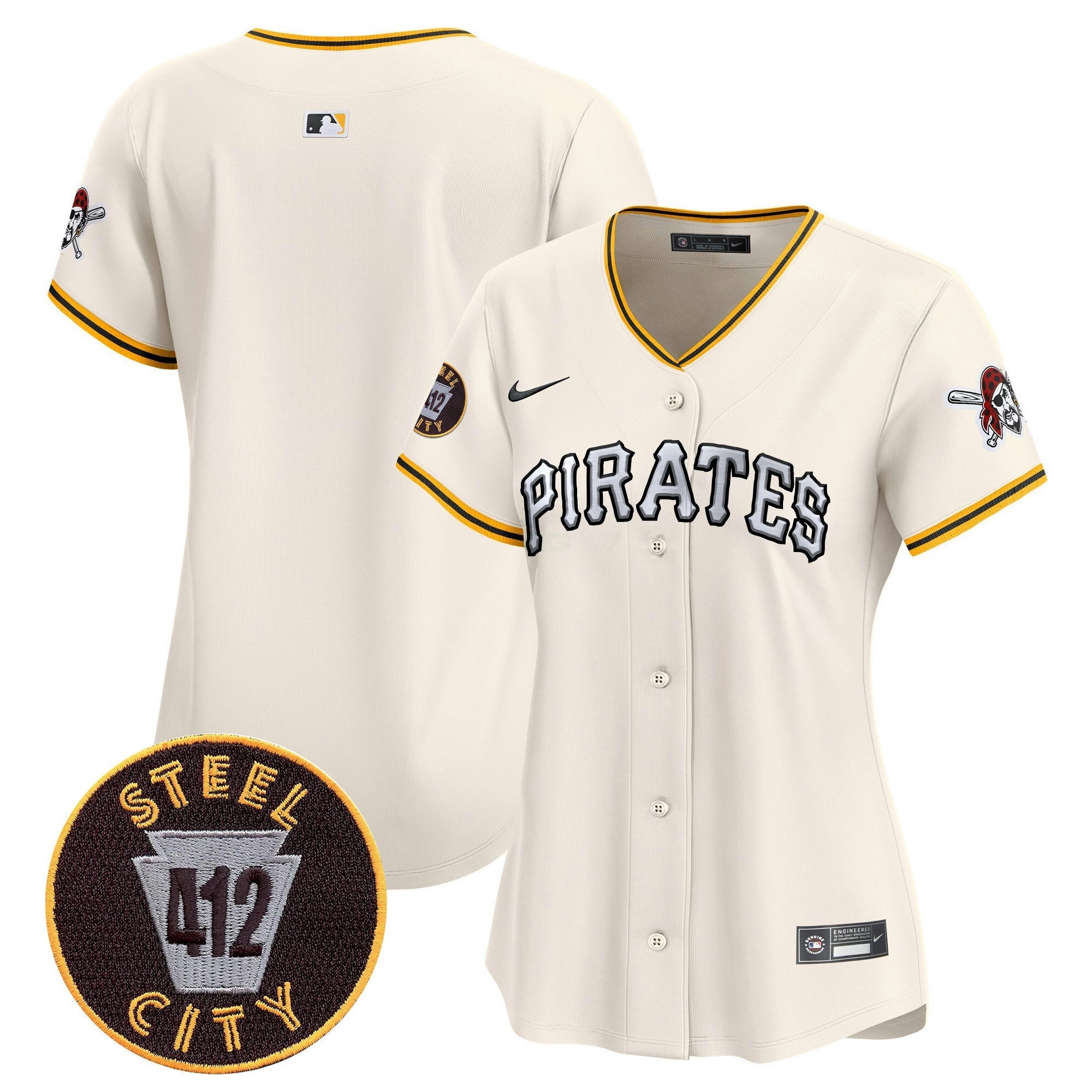 Camisa MLB Women’s Pittsburgh 412 Patch Vapor Premier Limited Jersey V6