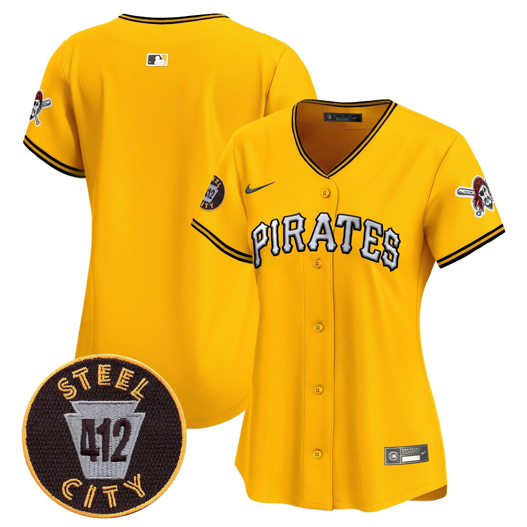 Camisa MLB Women’s Pittsburgh 412 Patch Vapor Premier Limited Jersey V6