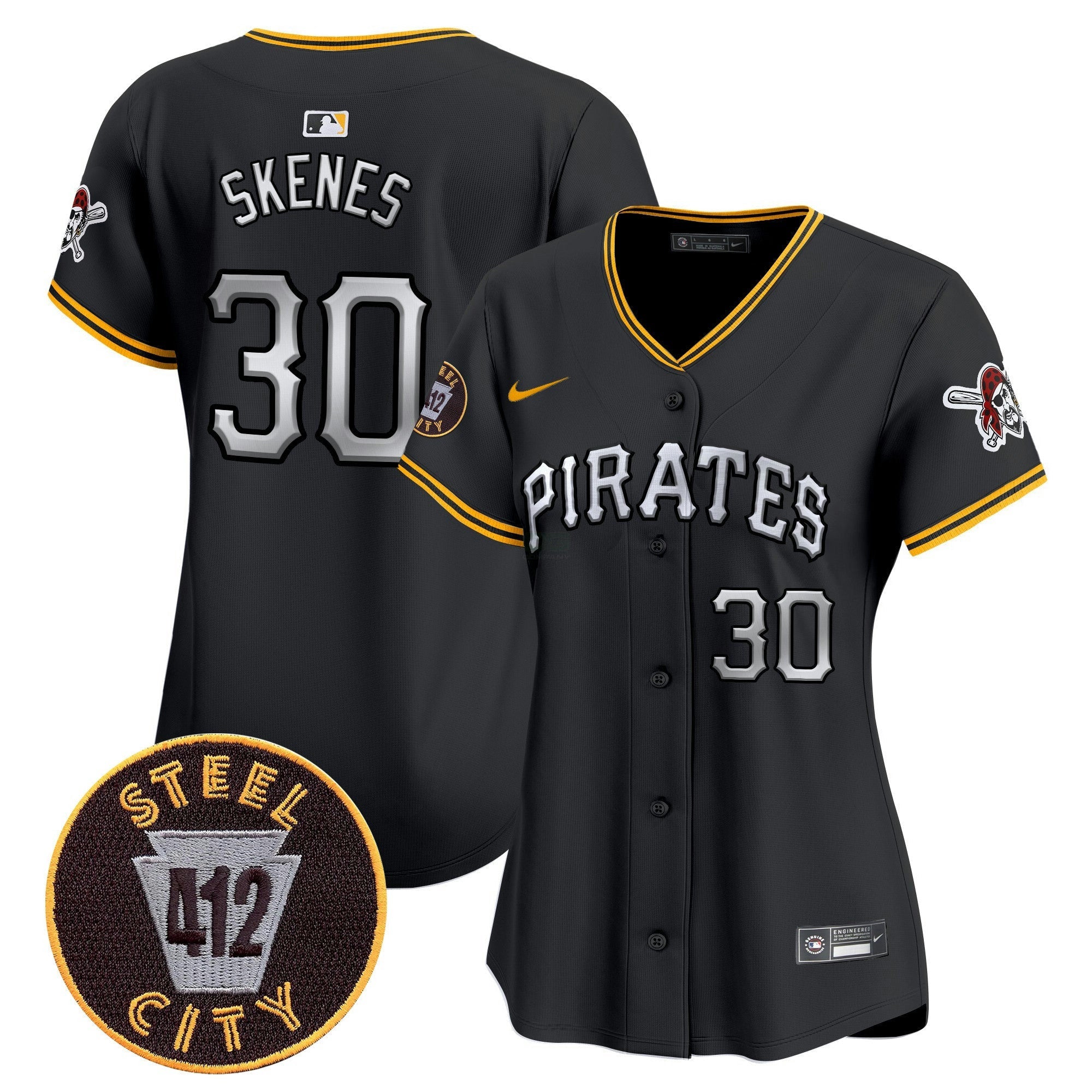 Camisa MLB Women’s Pittsburgh 412 Patch Vapor Premier Limited Jersey V6