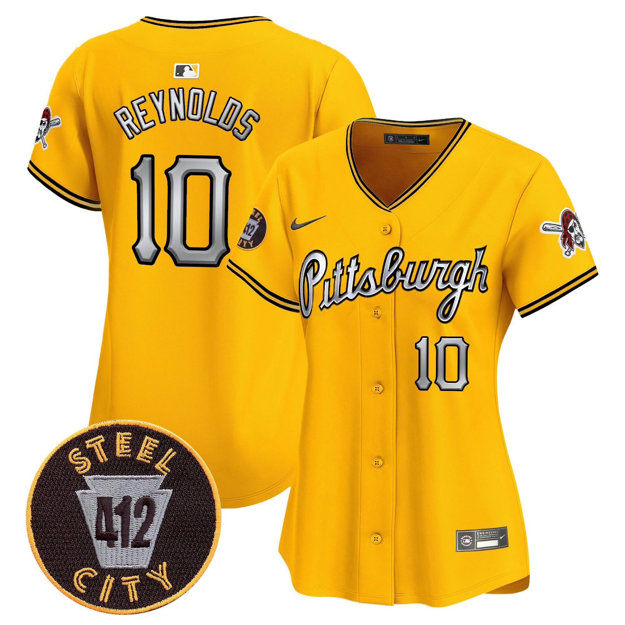 Camisa MLB Women’s Pittsburgh 412 Patch Vapor Premier Limited Jersey V7
