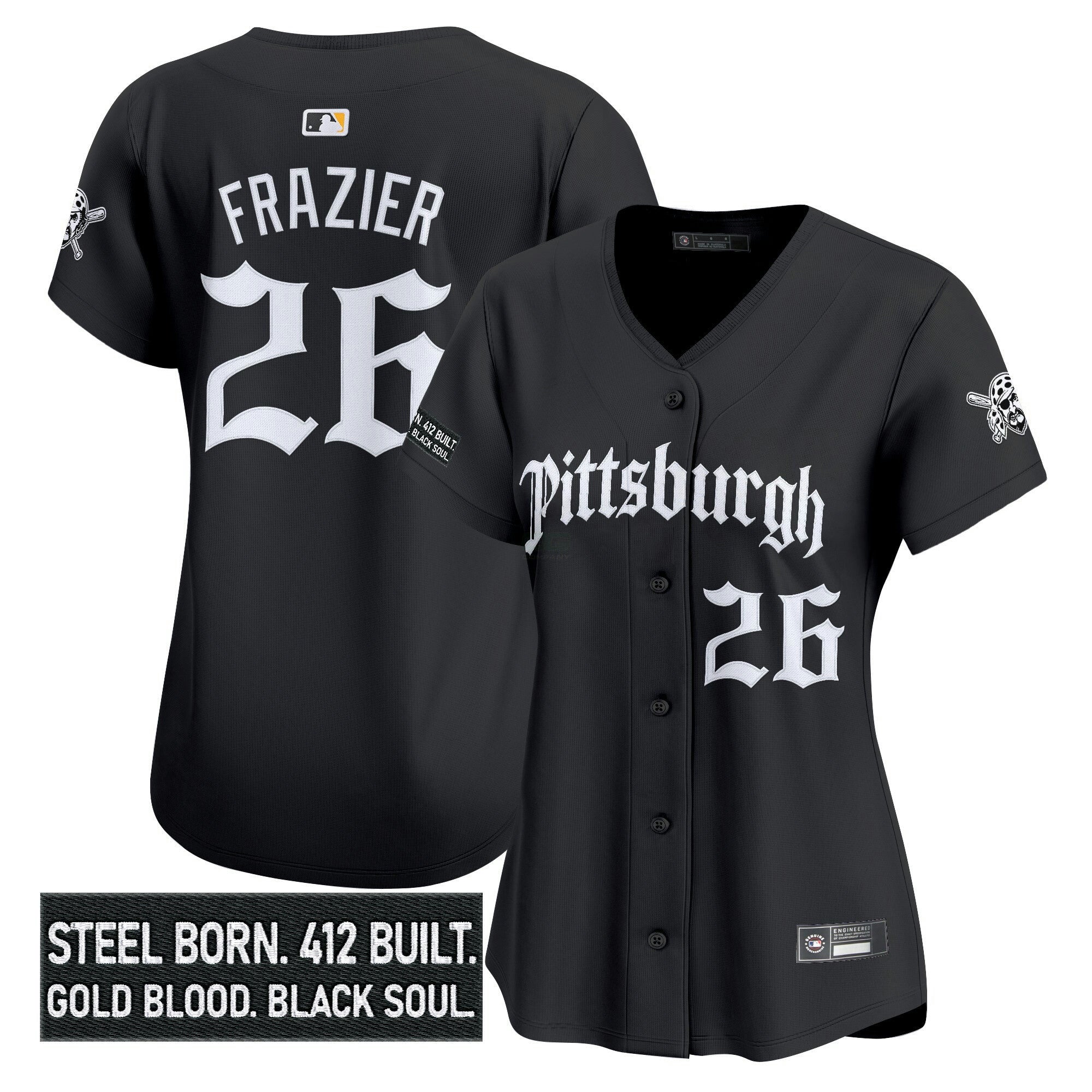 Camisa MLB Women’s Pittsburgh ‘Gothic Steel City Edition’ Vapor Premier Limited Jersey
