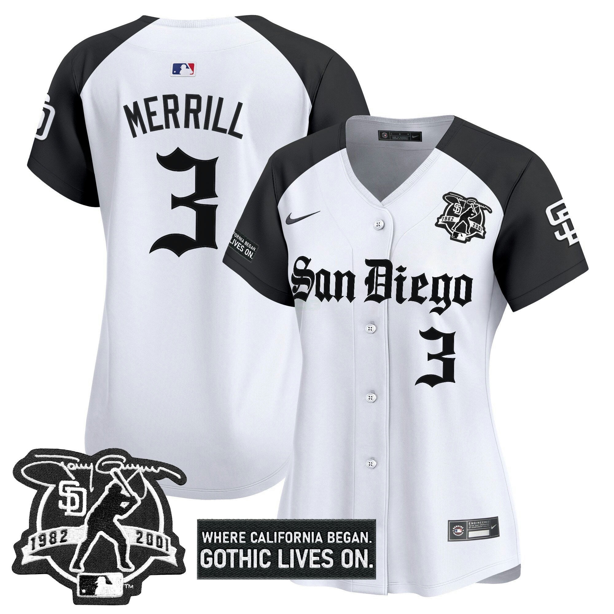 Camisa MLB Women’s San Diego ‘Gothic Edition’ Vapor Premier Limited Jersey
