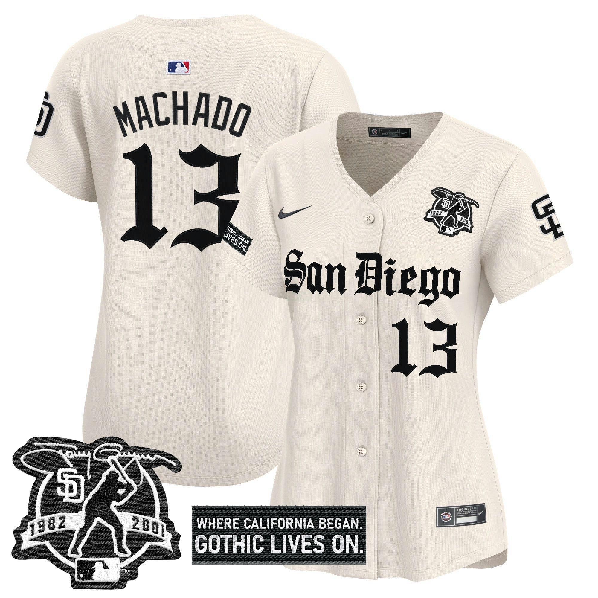 Camisa MLB Women’s San Diego ‘Gothic Edition’ Vapor Premier Limited Jersey