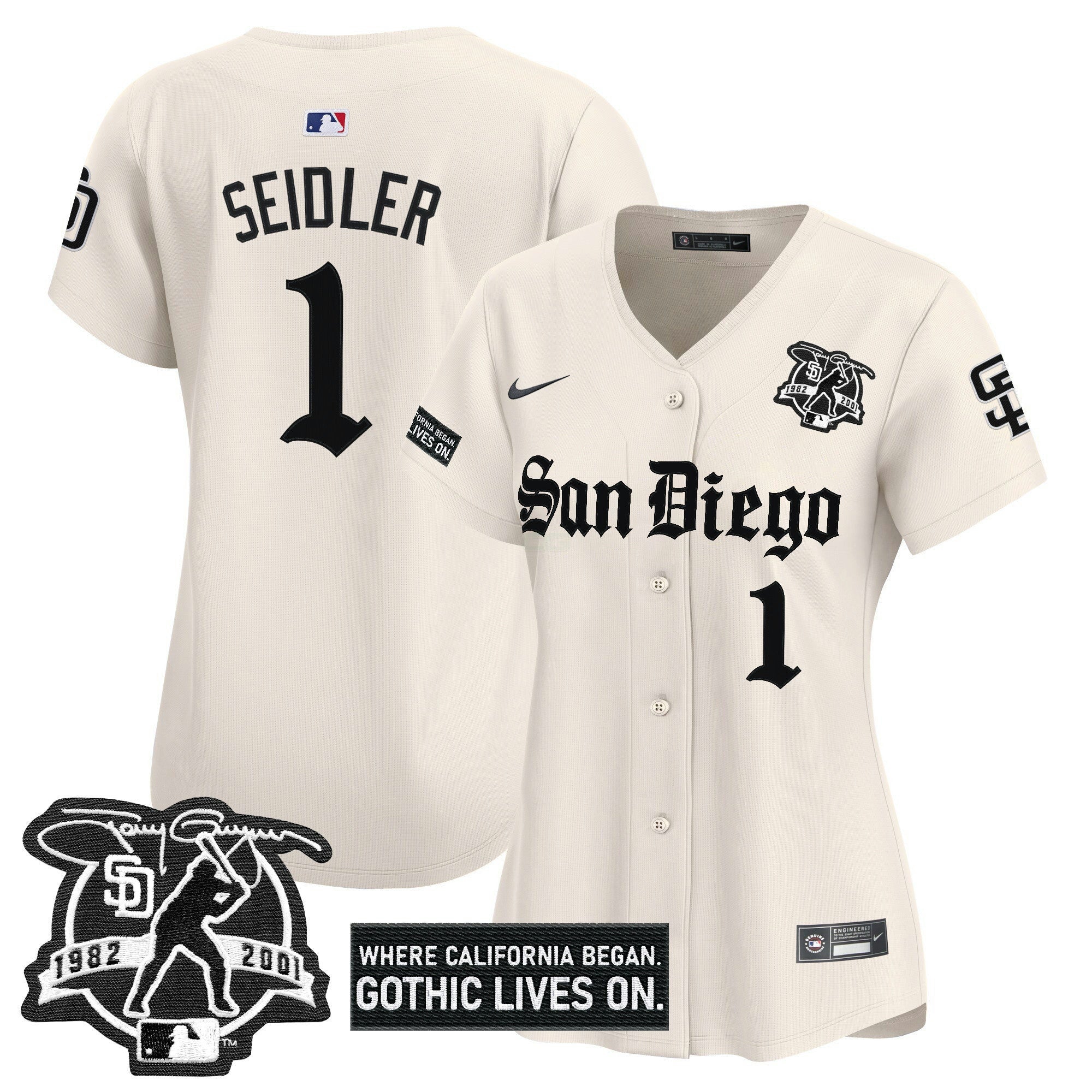 Camisa MLB Women’s San Diego ‘Gothic Edition’ Vapor Premier Limited Jersey