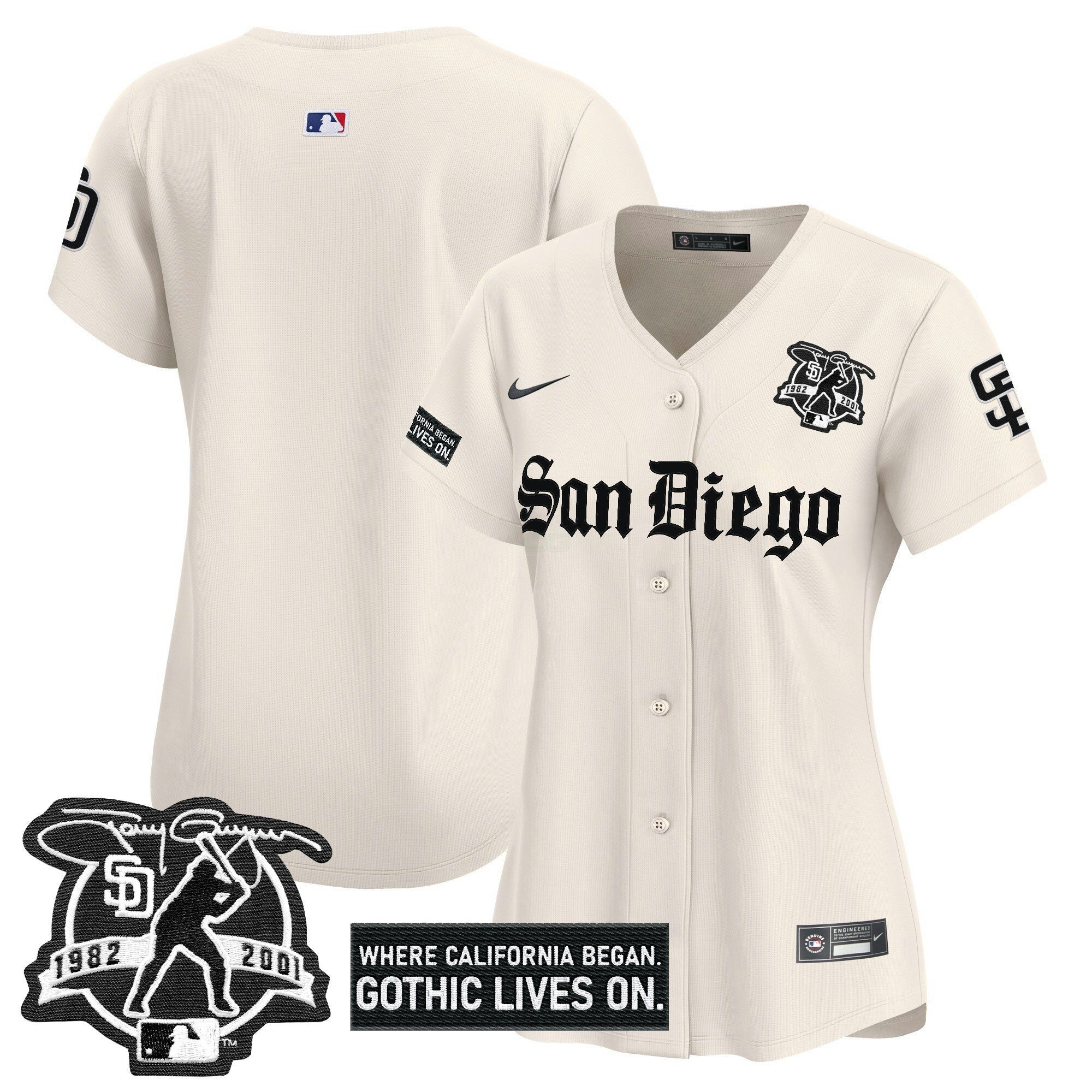 Camisa MLB Women’s San Diego ‘Gothic Edition’ Vapor Premier Limited Jersey