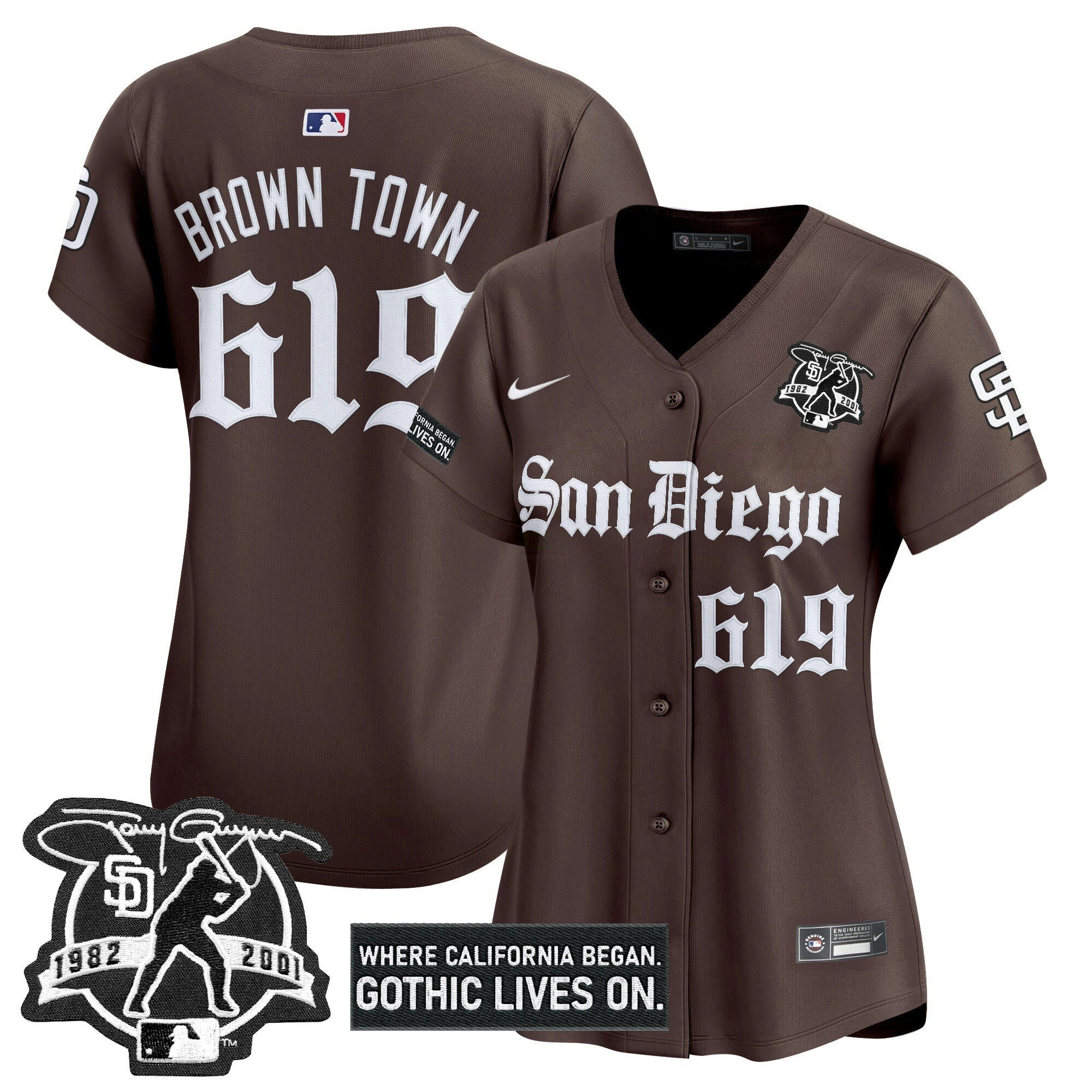 Camisa MLB Women’s San Diego ‘Gothic Edition’ Vapor Premier Limited Jersey