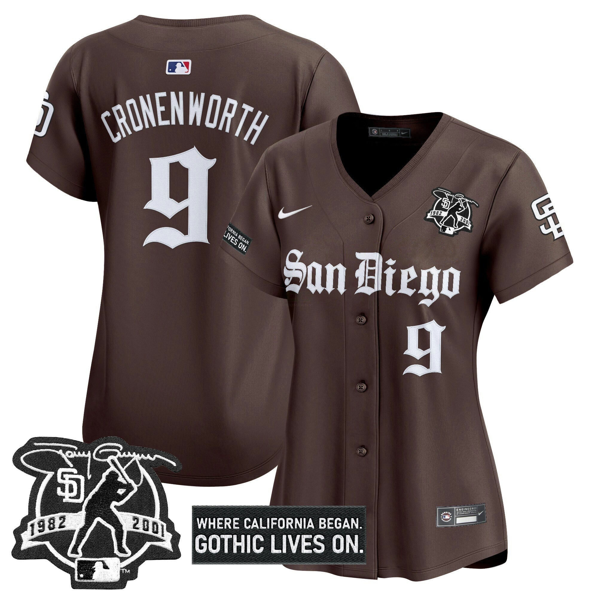 Camisa MLB Women’s San Diego ‘Gothic Edition’ Vapor Premier Limited Jersey