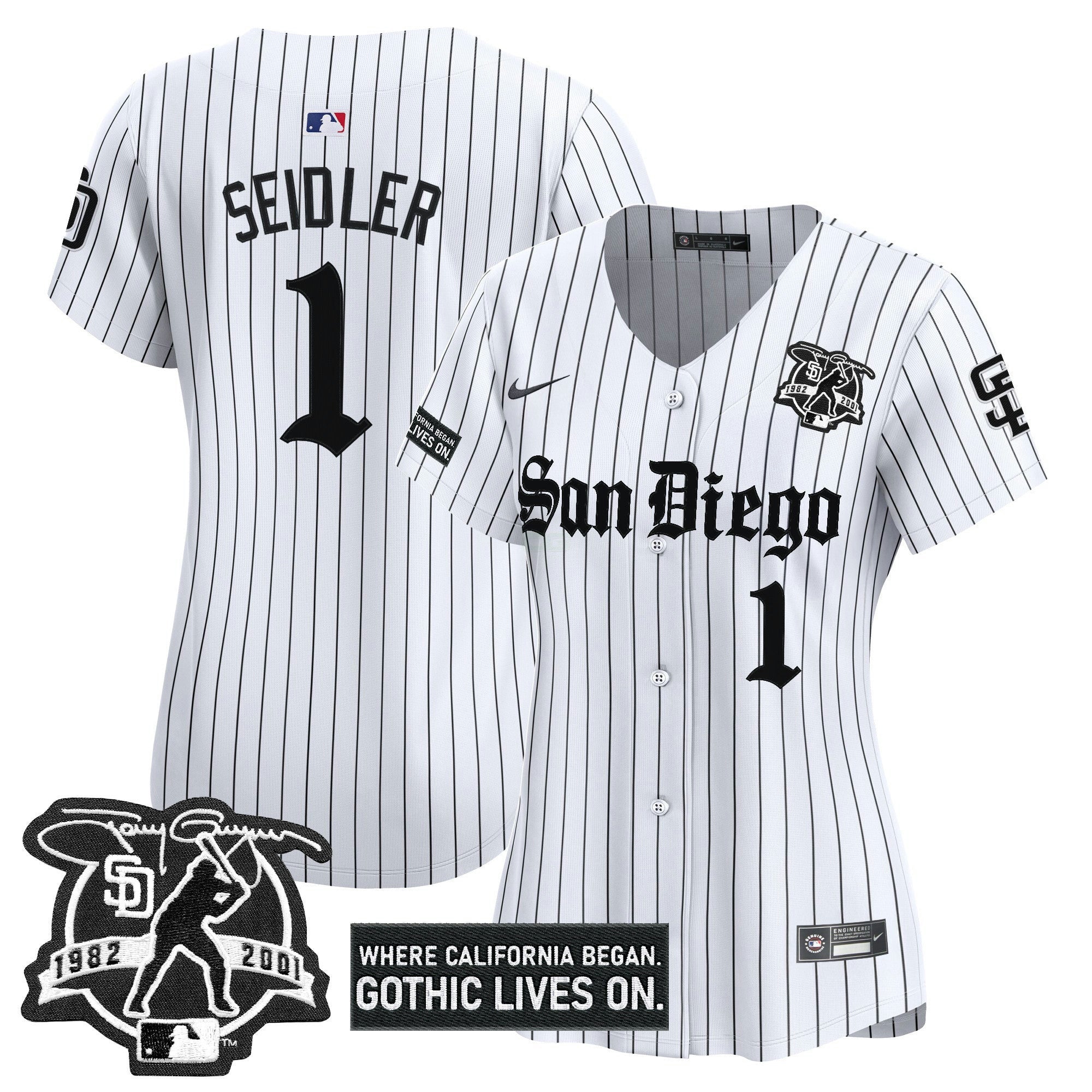 Camisa MLB Women’s San Diego ‘Gothic Edition’ Vapor Premier Limited Jersey