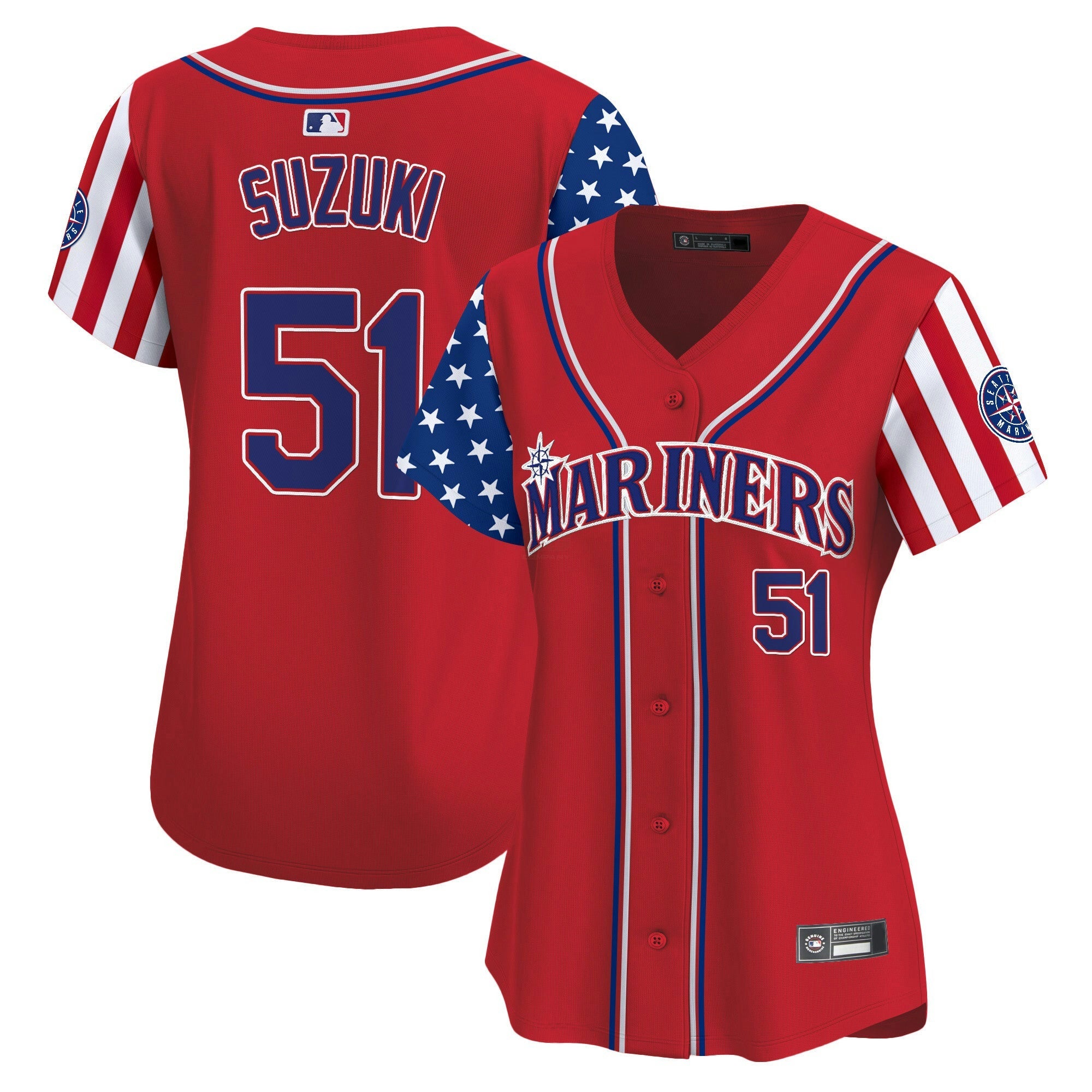 Camisa MLB Women’s Seattle 2025 Independence Day Vapor Premier Limited Jersey