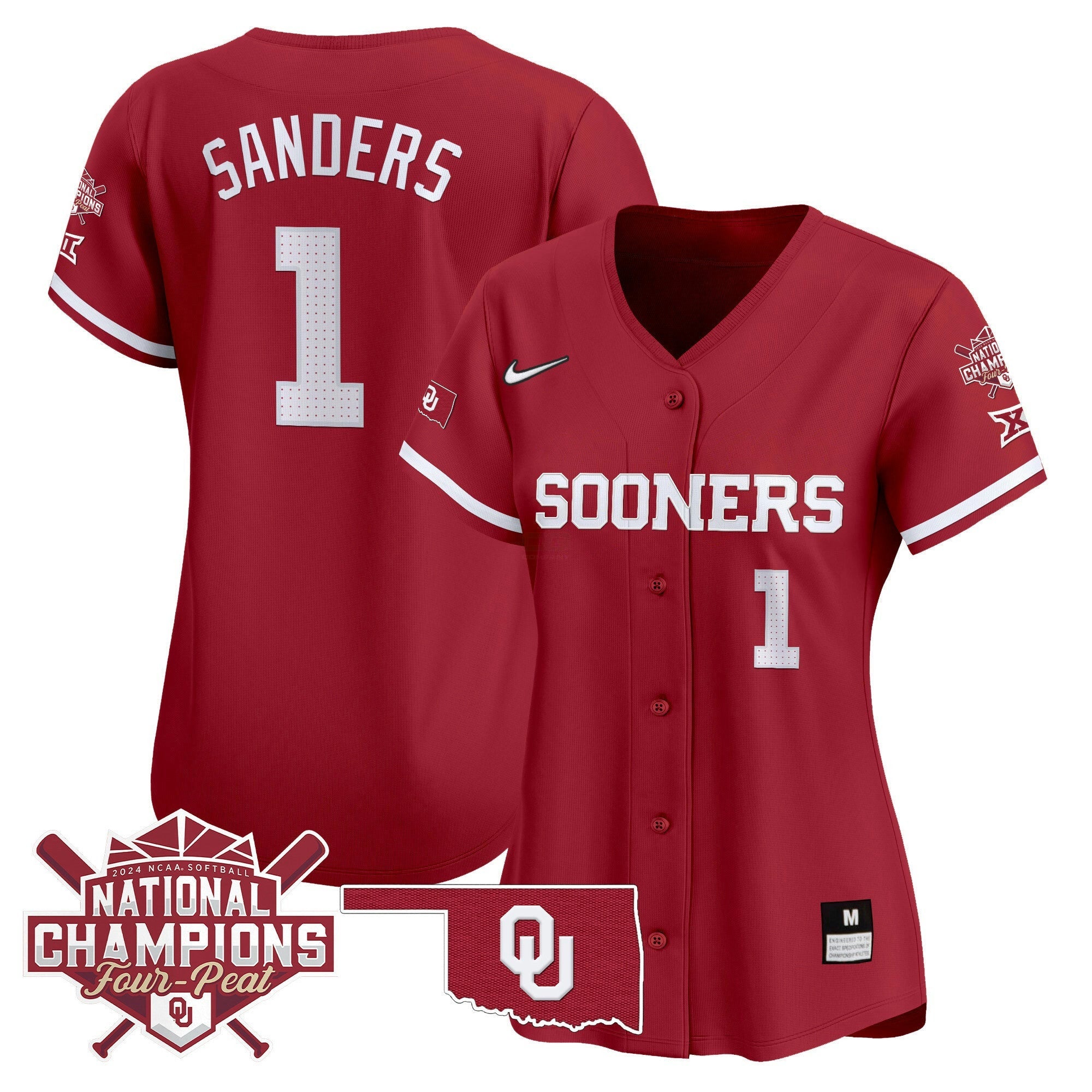 Camisa MLB Women’s size – Oklahoma Women’s Champions Patch Vapor Premier Limited Jersey V2