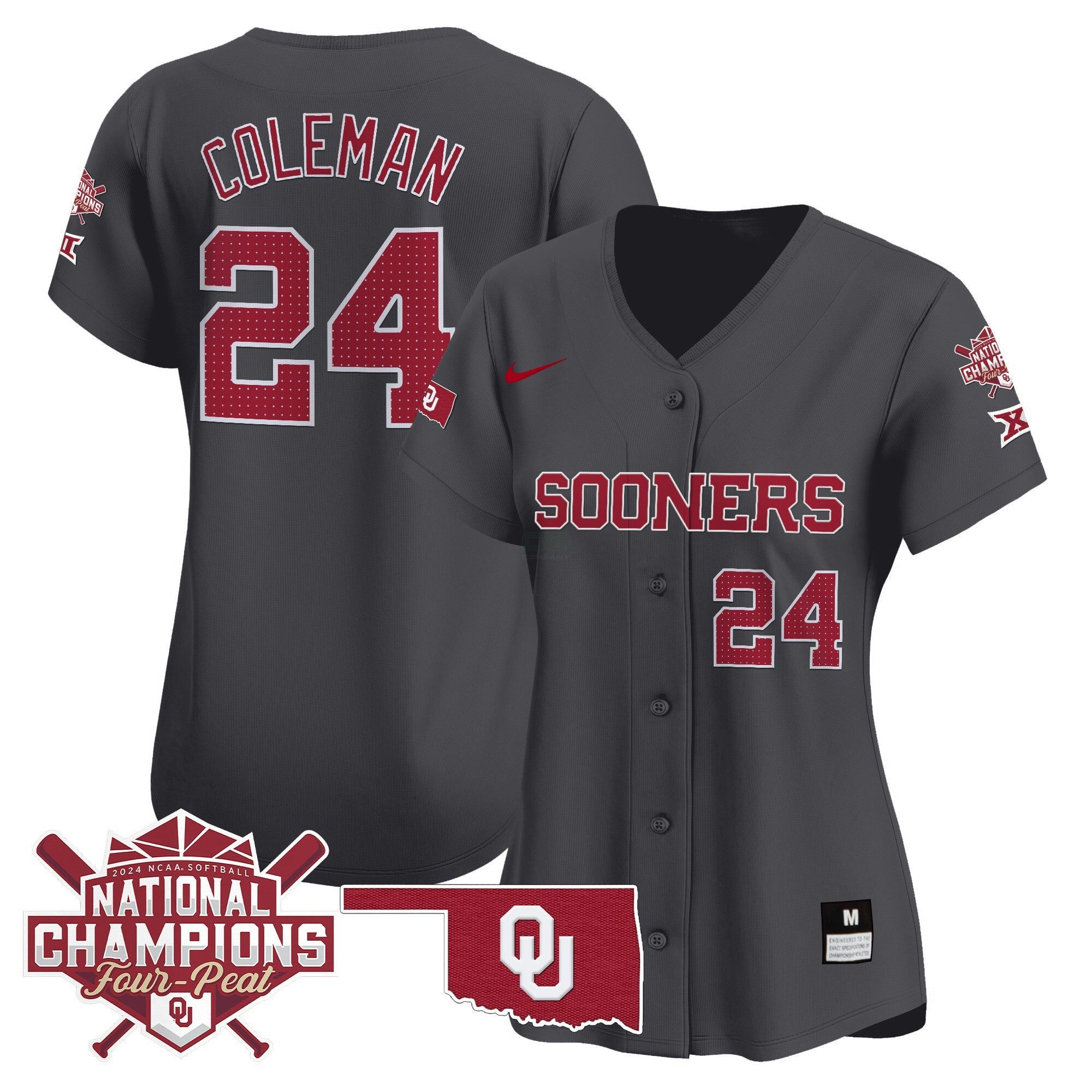 Camisa MLB Women’s size – Oklahoma Women’s Champions Patch Vapor Premier Limited Jersey V2