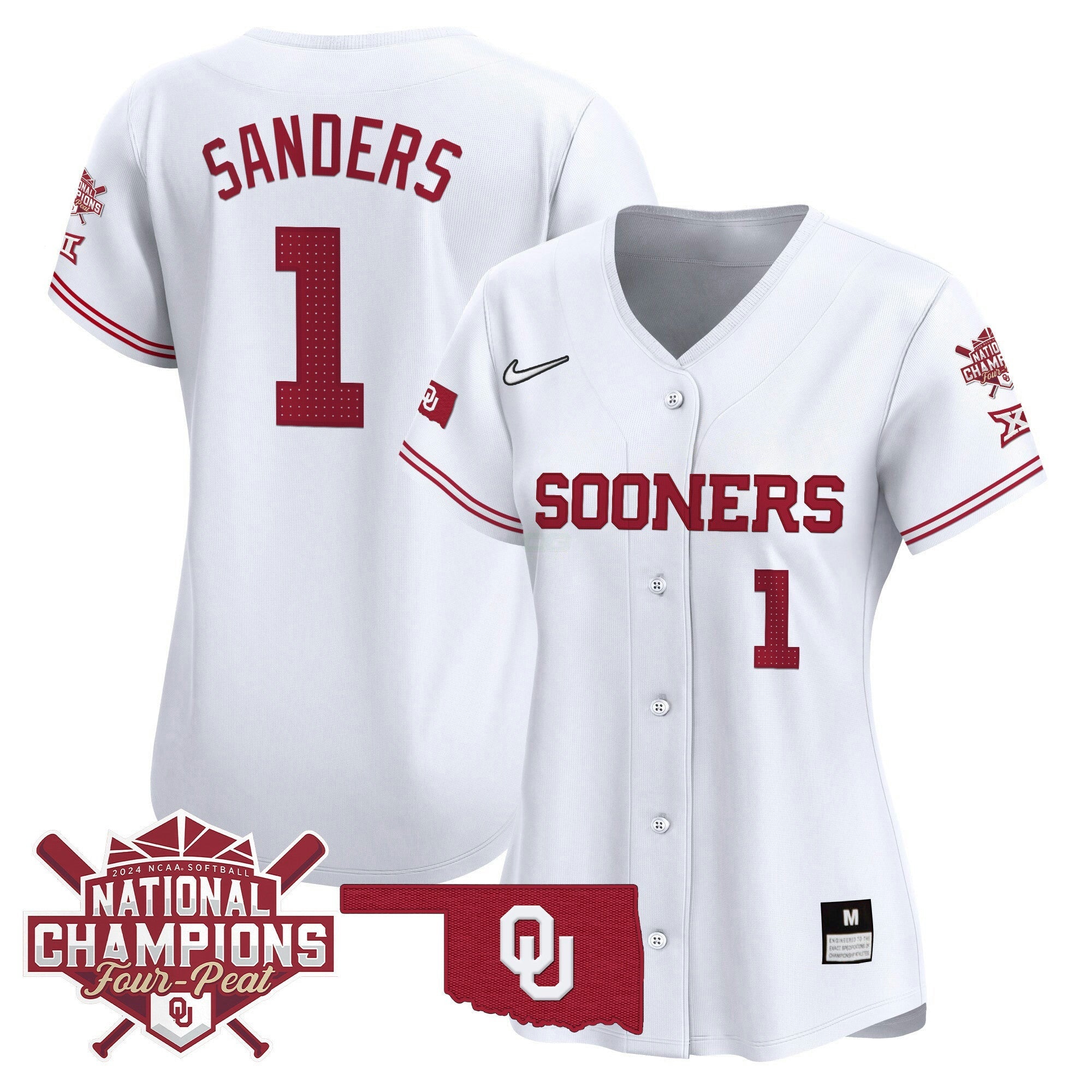 Camisa MLB Women’s size – Oklahoma Women’s Champions Patch Vapor Premier Limited Jersey V2
