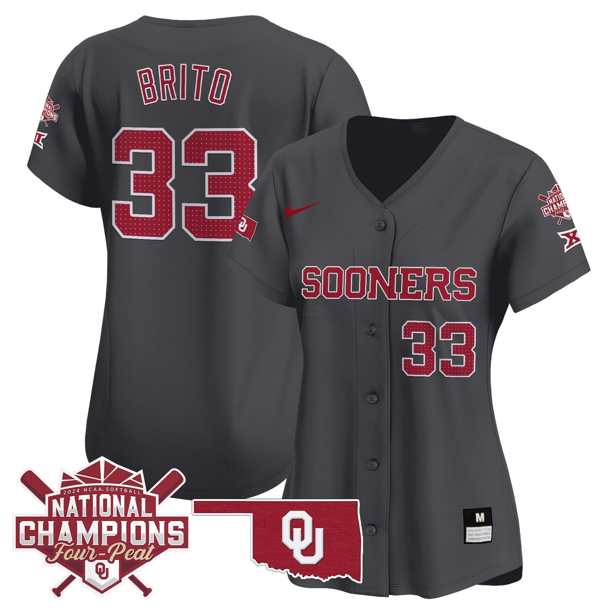 Camisa MLB Women’s size – Oklahoma Women’s Champions Patch Vapor Premier Limited Jersey V2