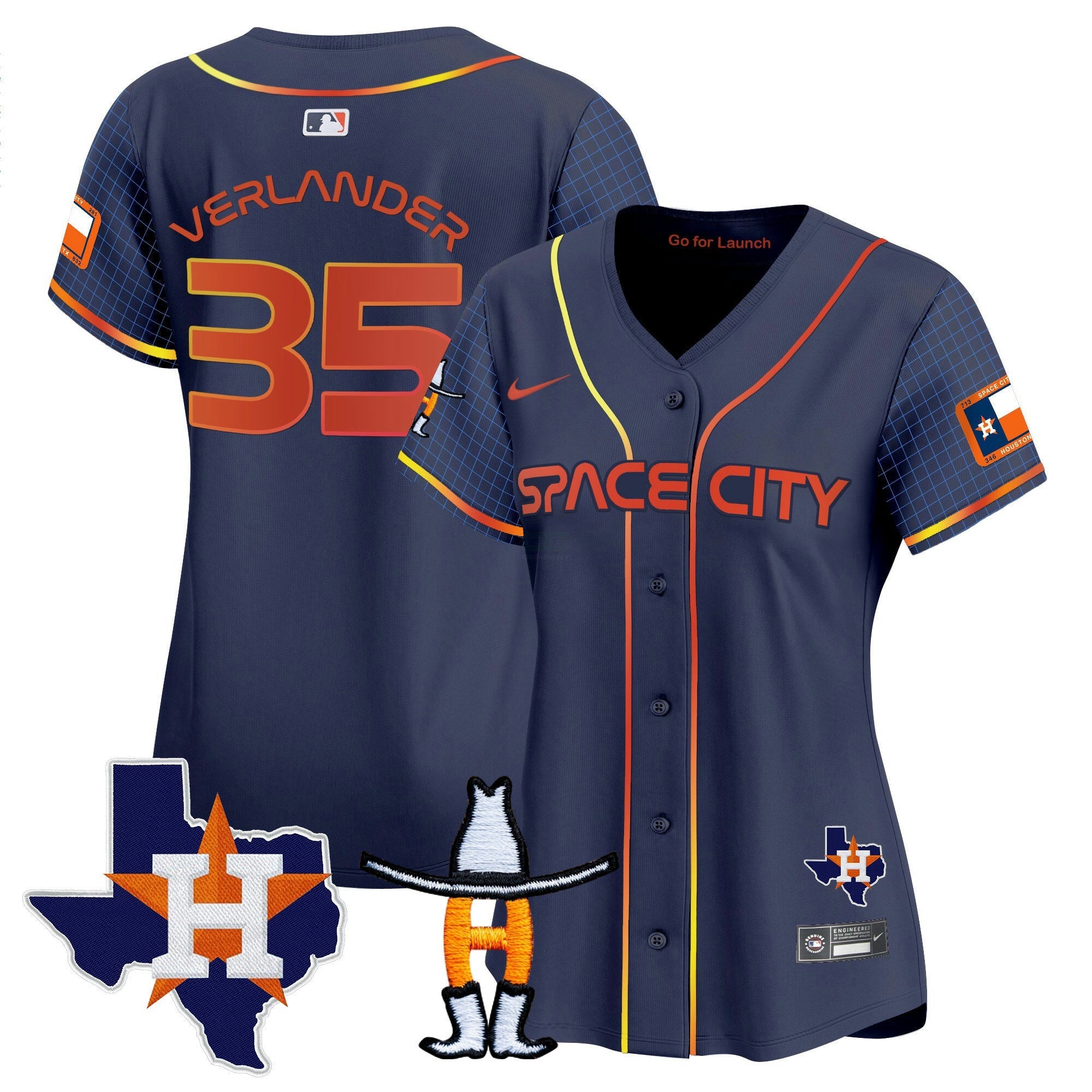 Camisa MLB Women’s Space City Texas Patch Vapor Premier Limited Jersey