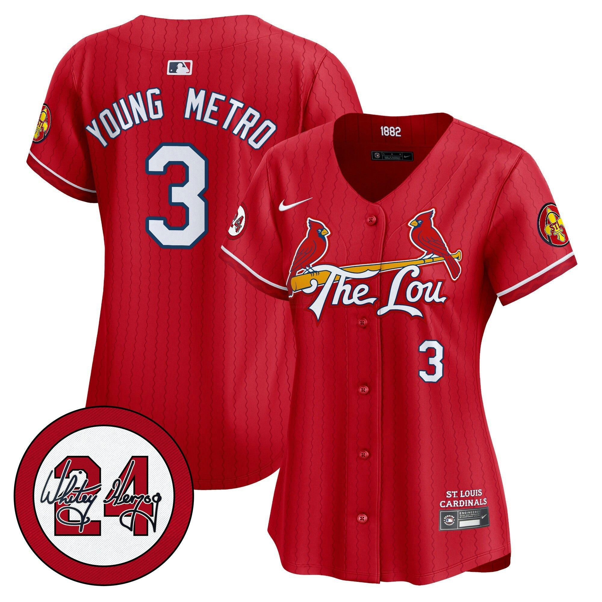 Camisa MLB Women’s St. Louis 2024 City Connect Whitey Herzog Patch Vapor Premier Limited Jersey