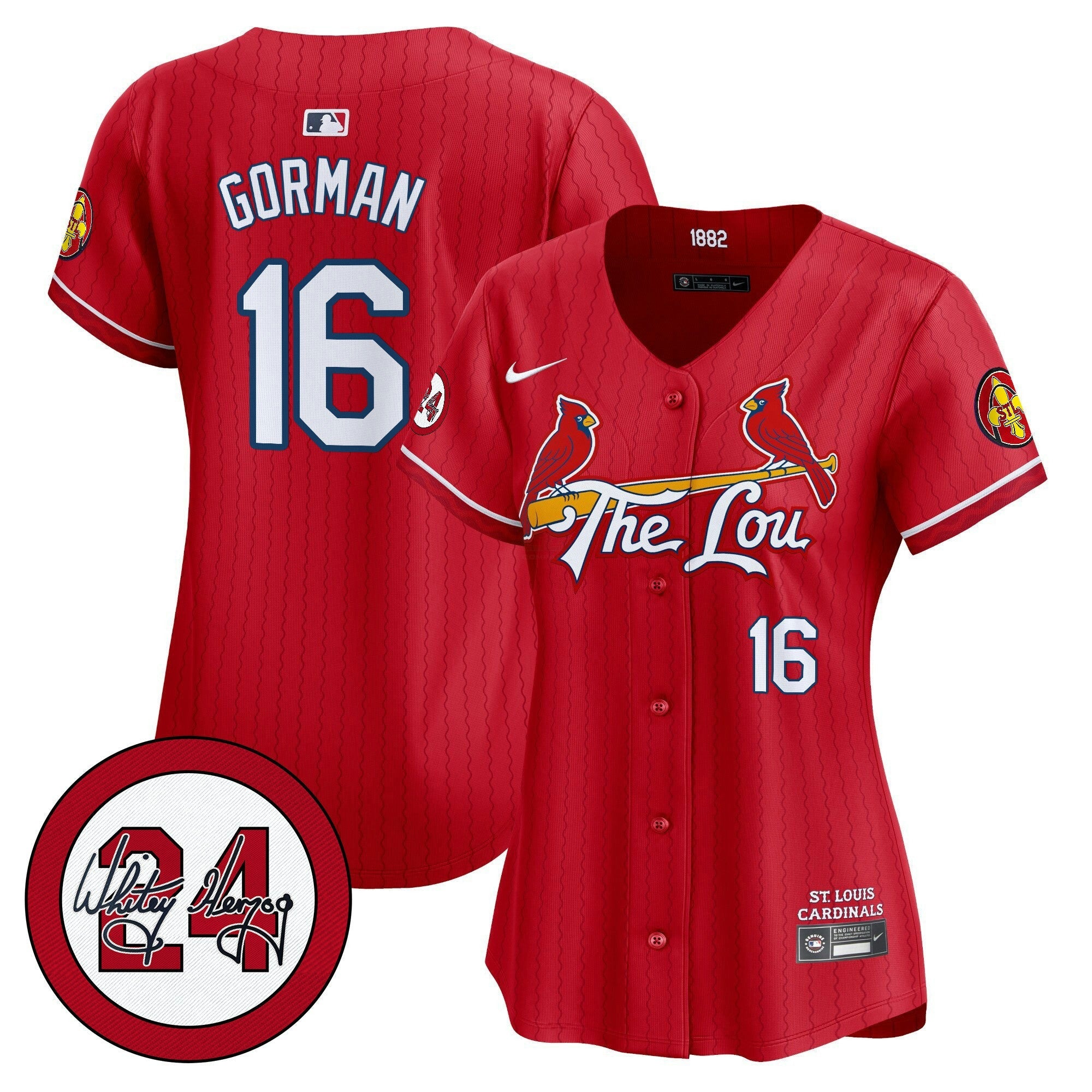 Camisa MLB Women’s St. Louis 2024 City Connect Whitey Herzog Patch Vapor Premier Limited Jersey