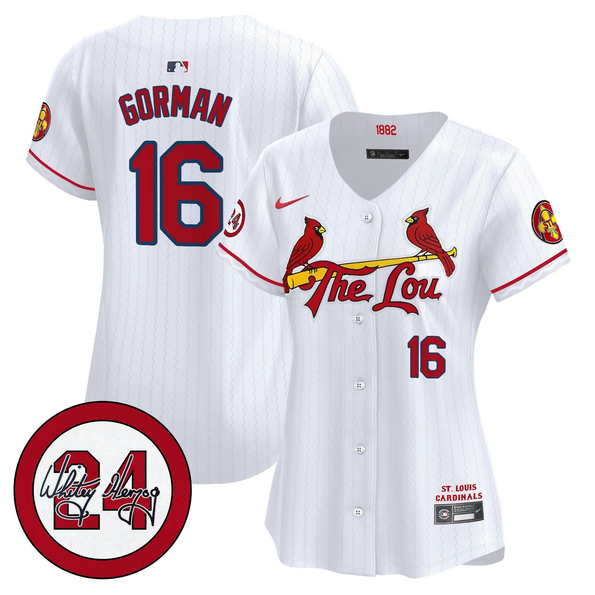 Camisa MLB Women’s St. Louis 2024 City Connect Whitey Herzog Patch Vapor Premier Limited Jersey