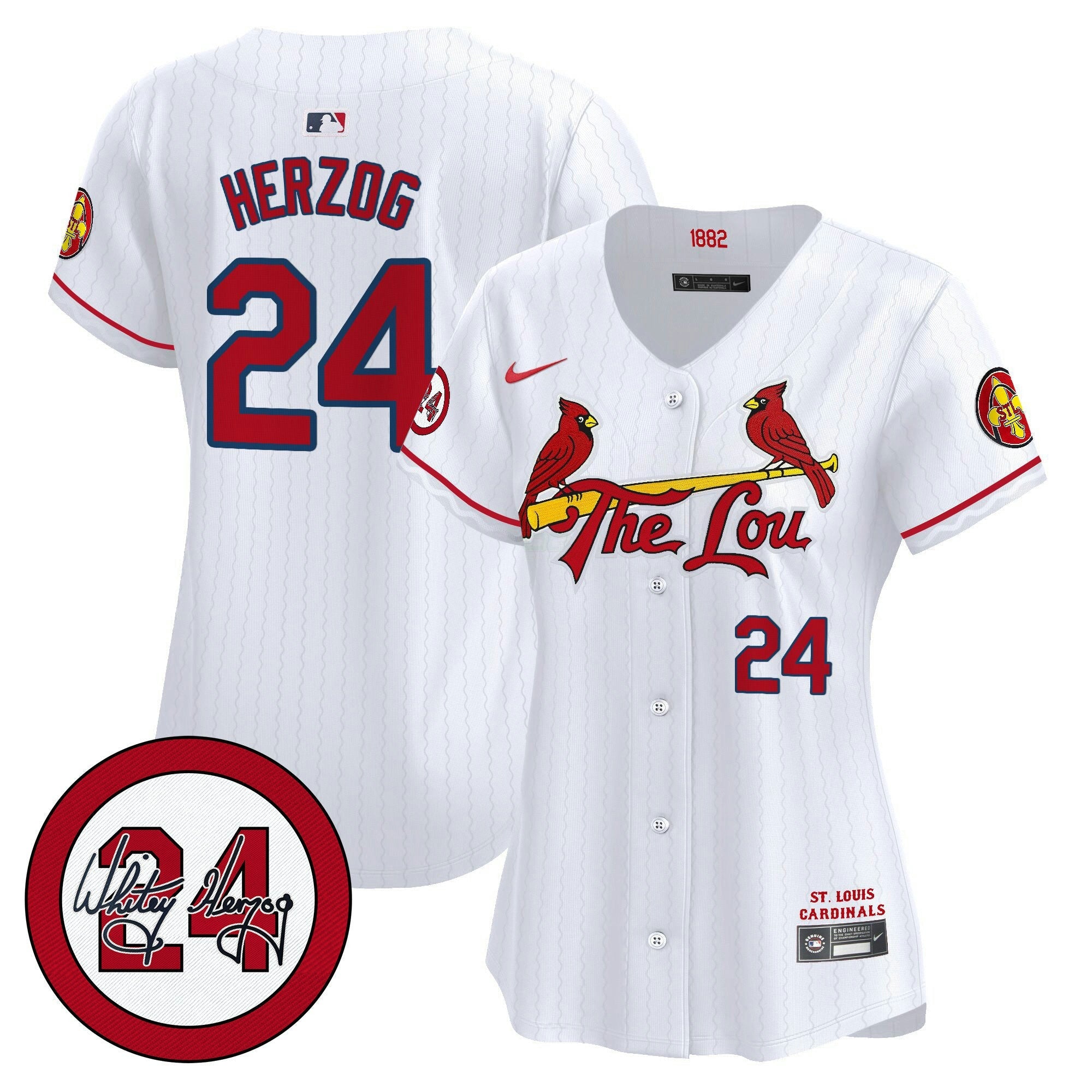 Camisa MLB Women’s St. Louis 2024 City Connect Whitey Herzog Patch Vapor Premier Limited Jersey