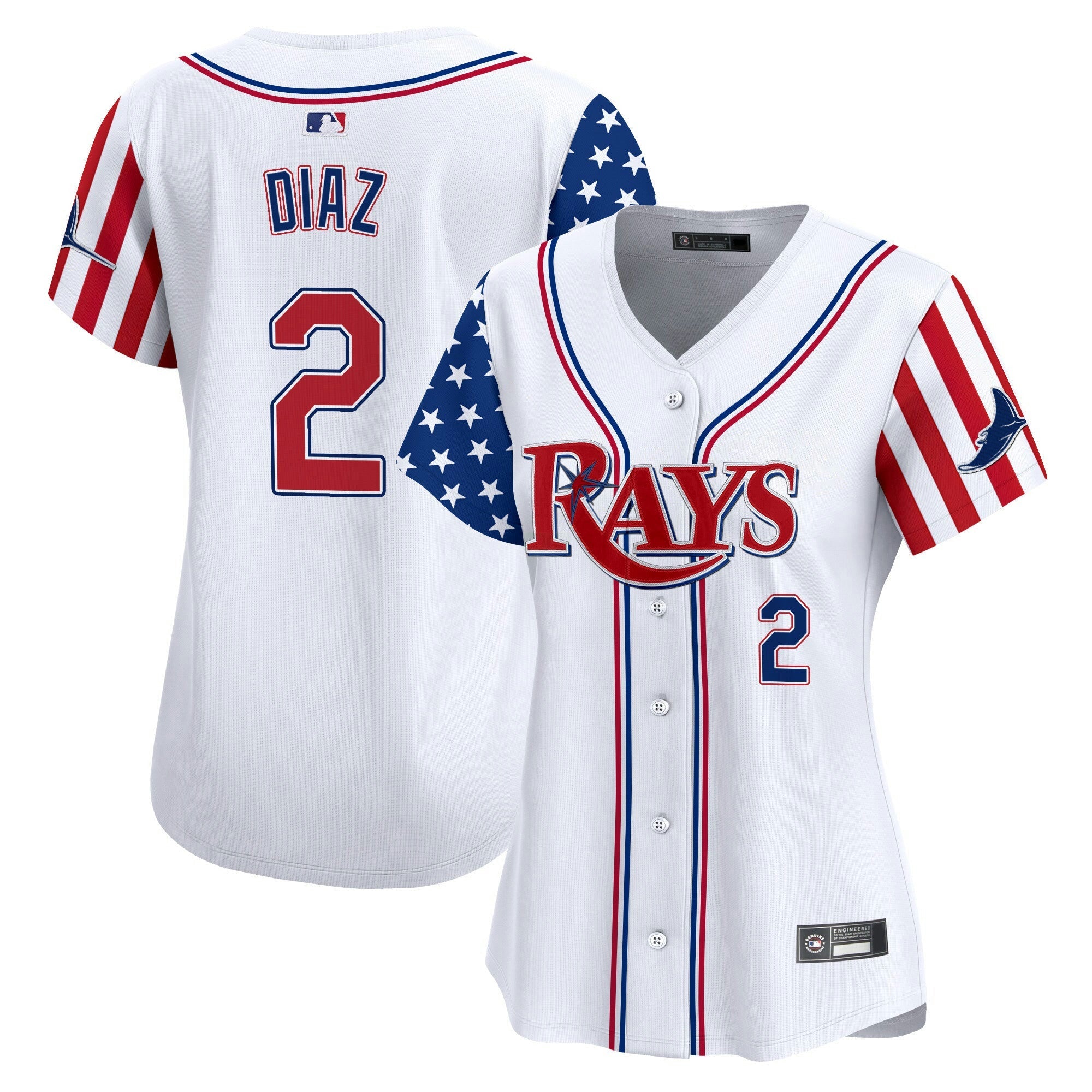 Camisa MLB Women’s Tampa Bay 2025 Independence Day Vapor Premier Limited Jersey