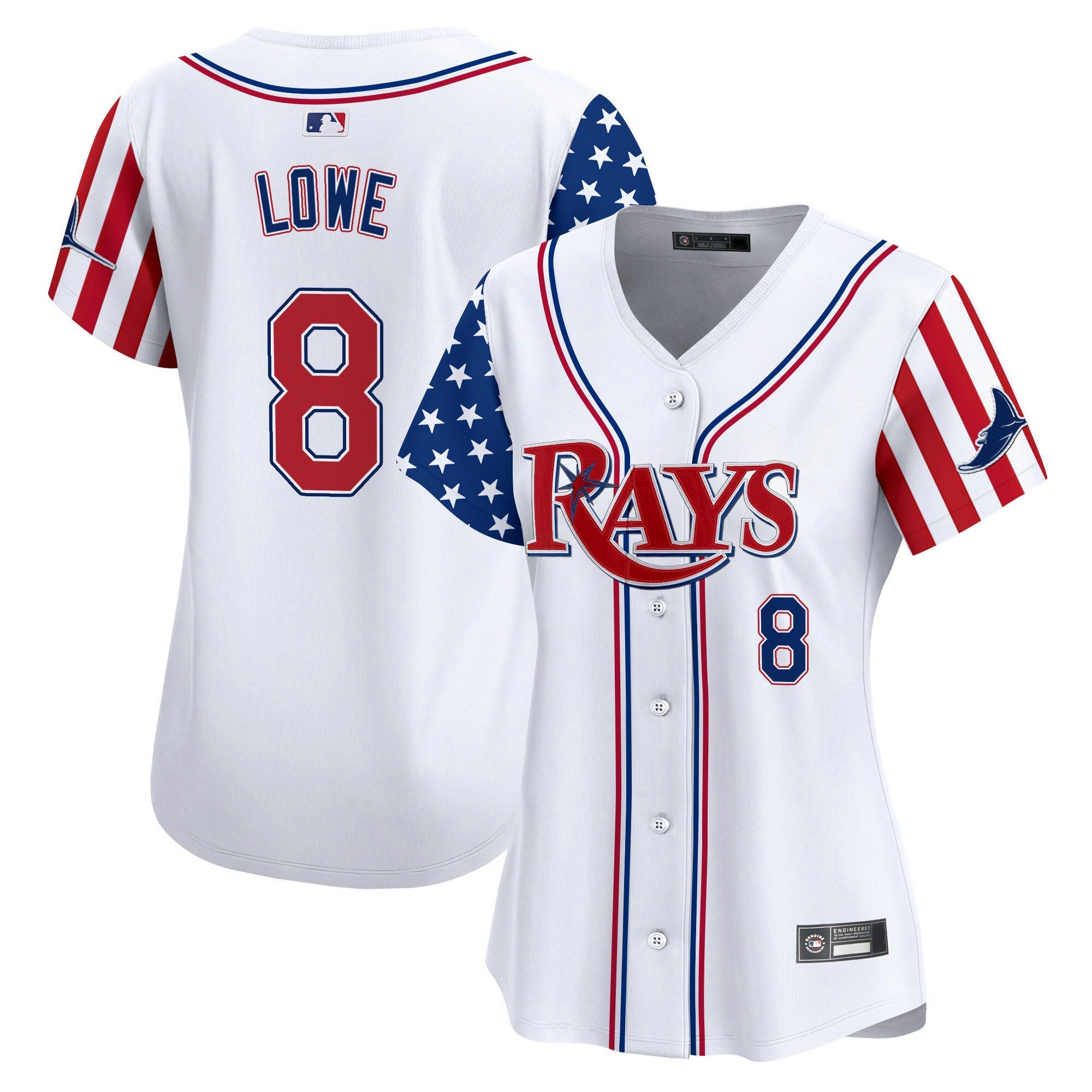 Camisa MLB Women’s Tampa Bay 2025 Independence Day Vapor Premier Limited Jersey