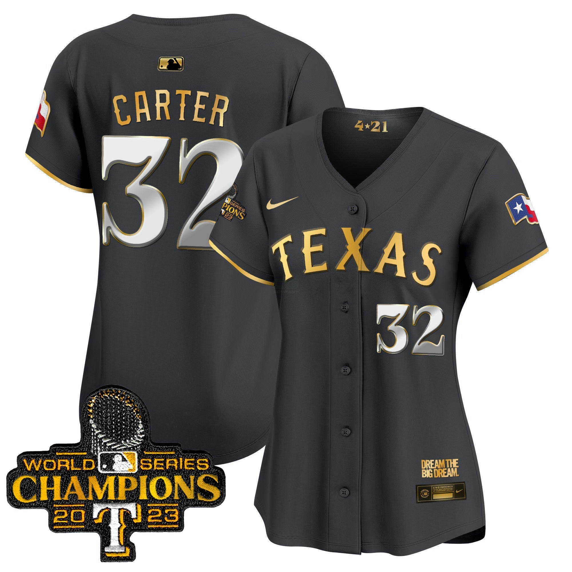 Camisa MLB Women’s Texas 2023 World Series Champions City Connect Vapor Premier Limited Jersey