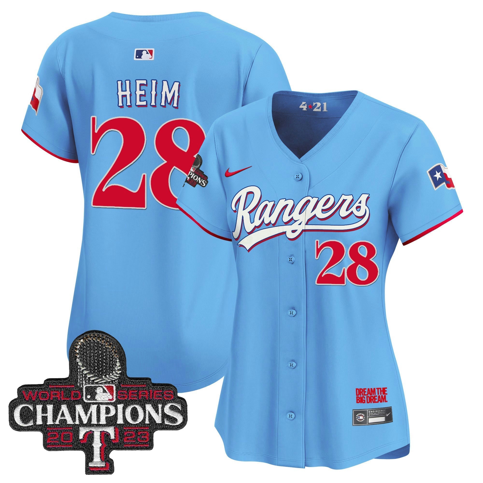 Camisa MLB Women’s Texas 2023 World Series Champions City Connect Vapor Premier Limited Jersey