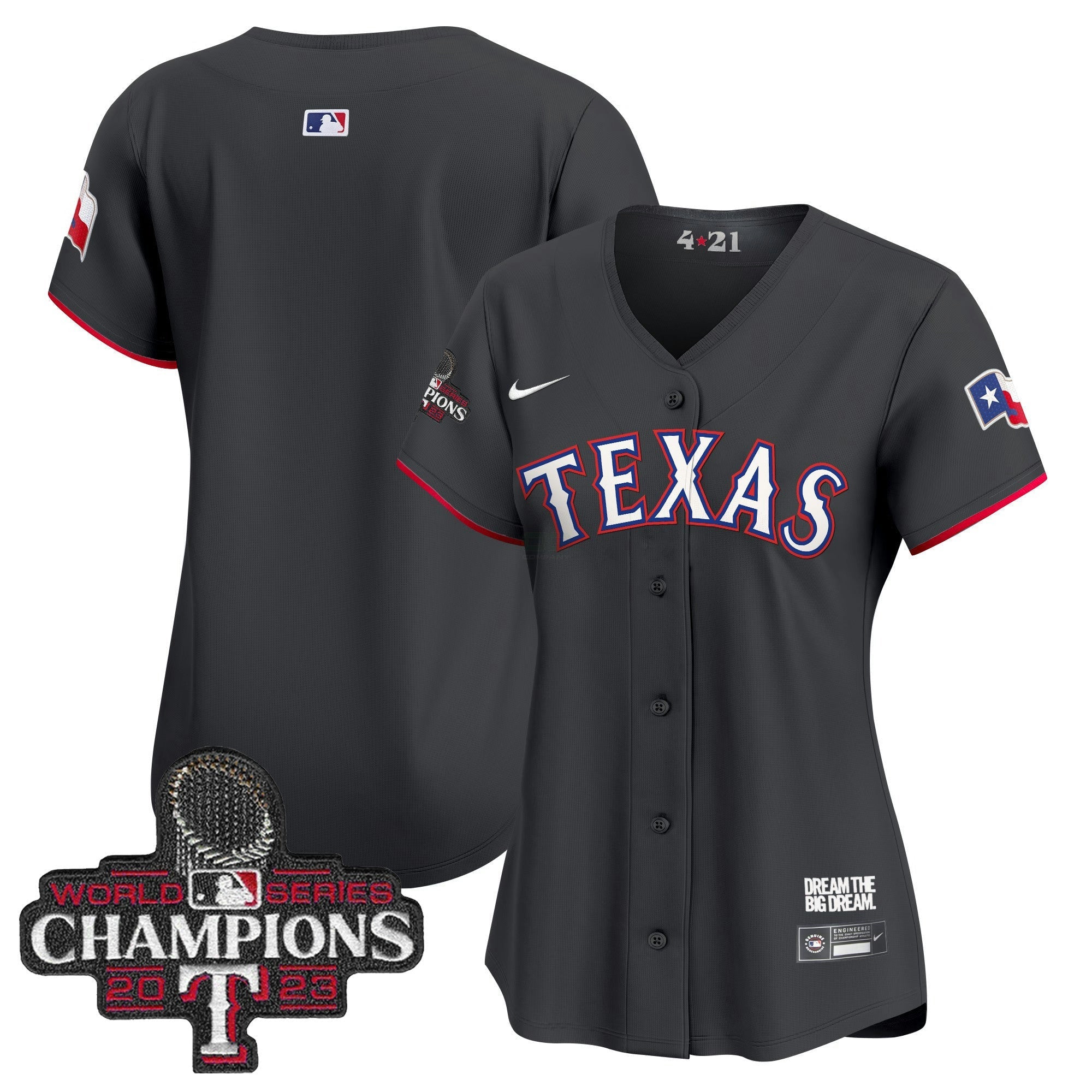 Camisa MLB Women’s Texas 2023 World Series Champions City Connect Vapor Premier Limited Jersey