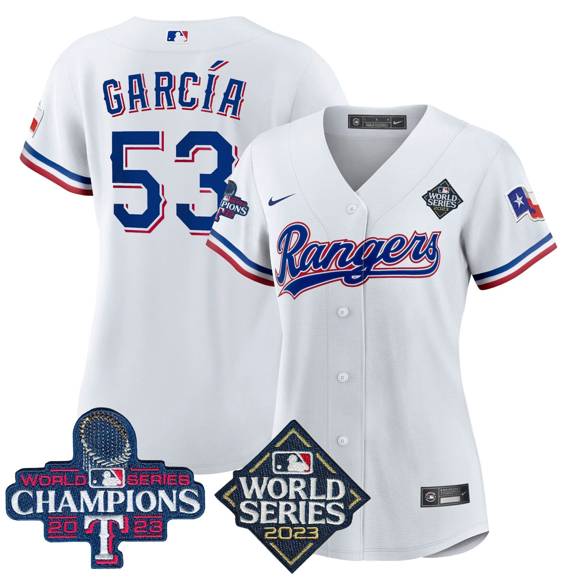 Camisa MLB Women’s Texas 2023 World Series Champions Jersey V4