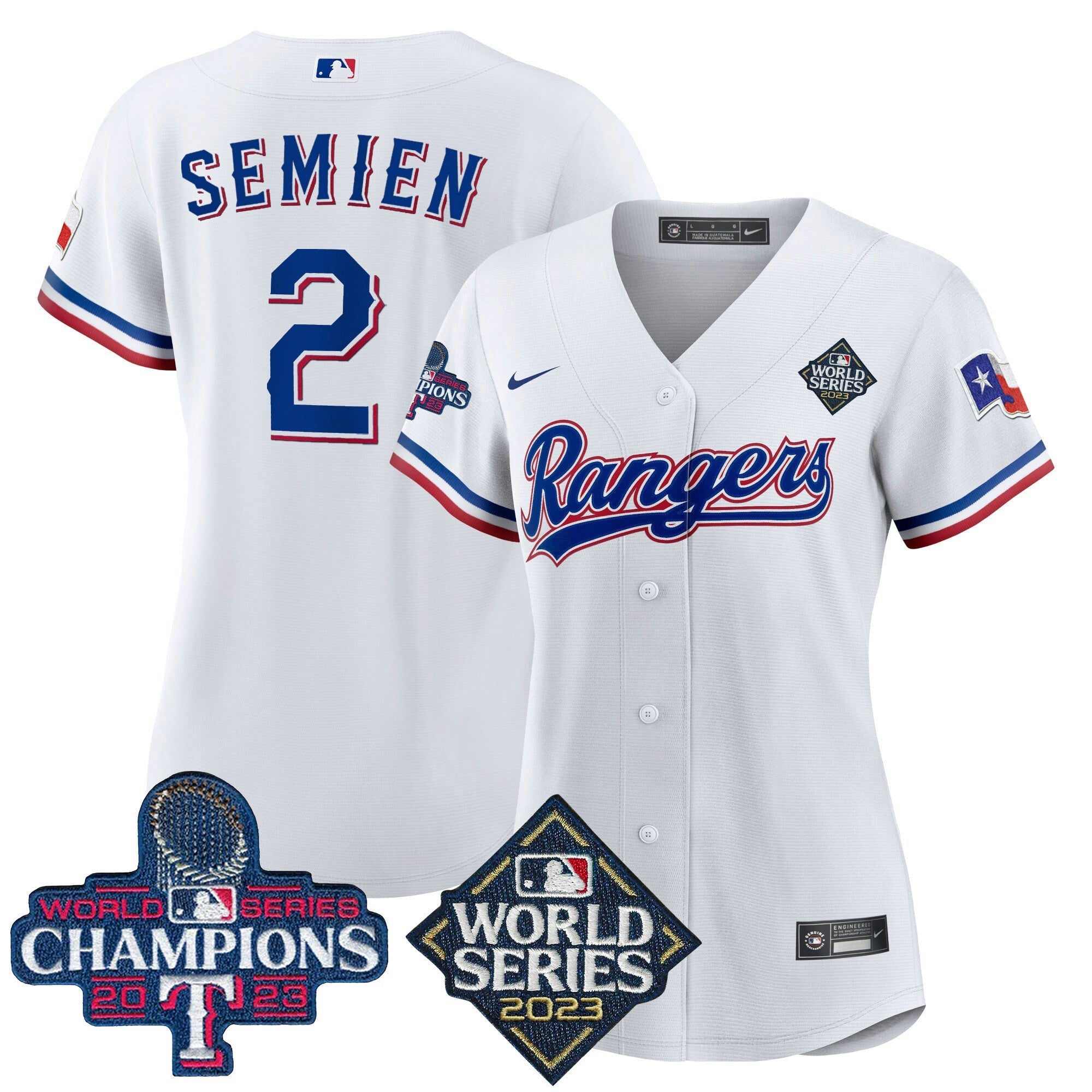 Camisa MLB Women’s Texas 2023 World Series Champions Jersey V4