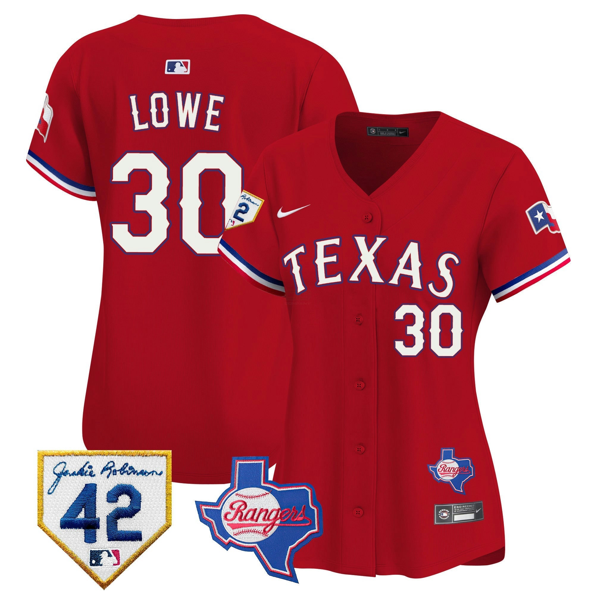 Camisa MLB Women’s Texas 2024 Jackie Robinson Patch Vapor Premier Limited Jersey