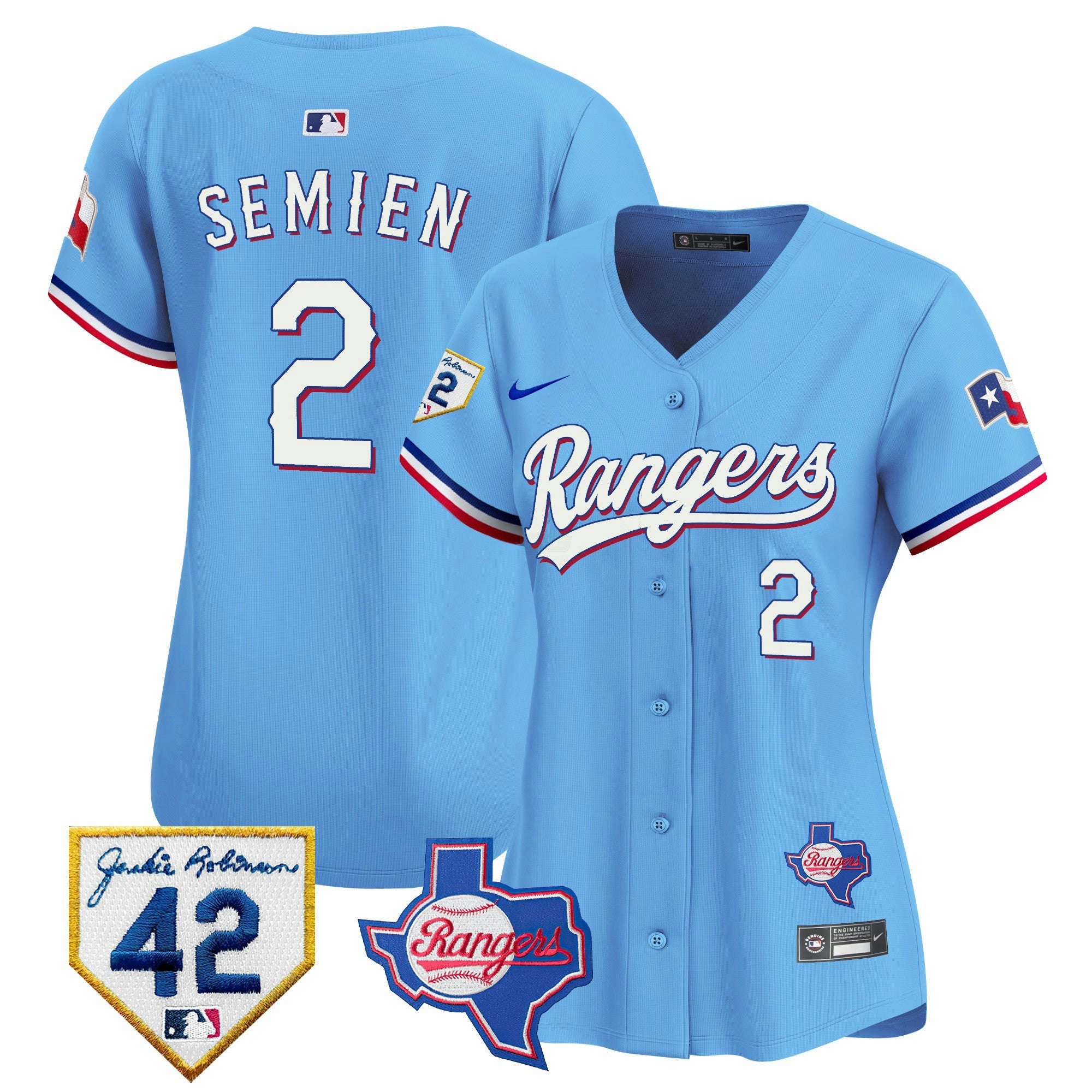 Camisa MLB Women’s Texas 2024 Jackie Robinson Patch Vapor Premier Limited Jersey