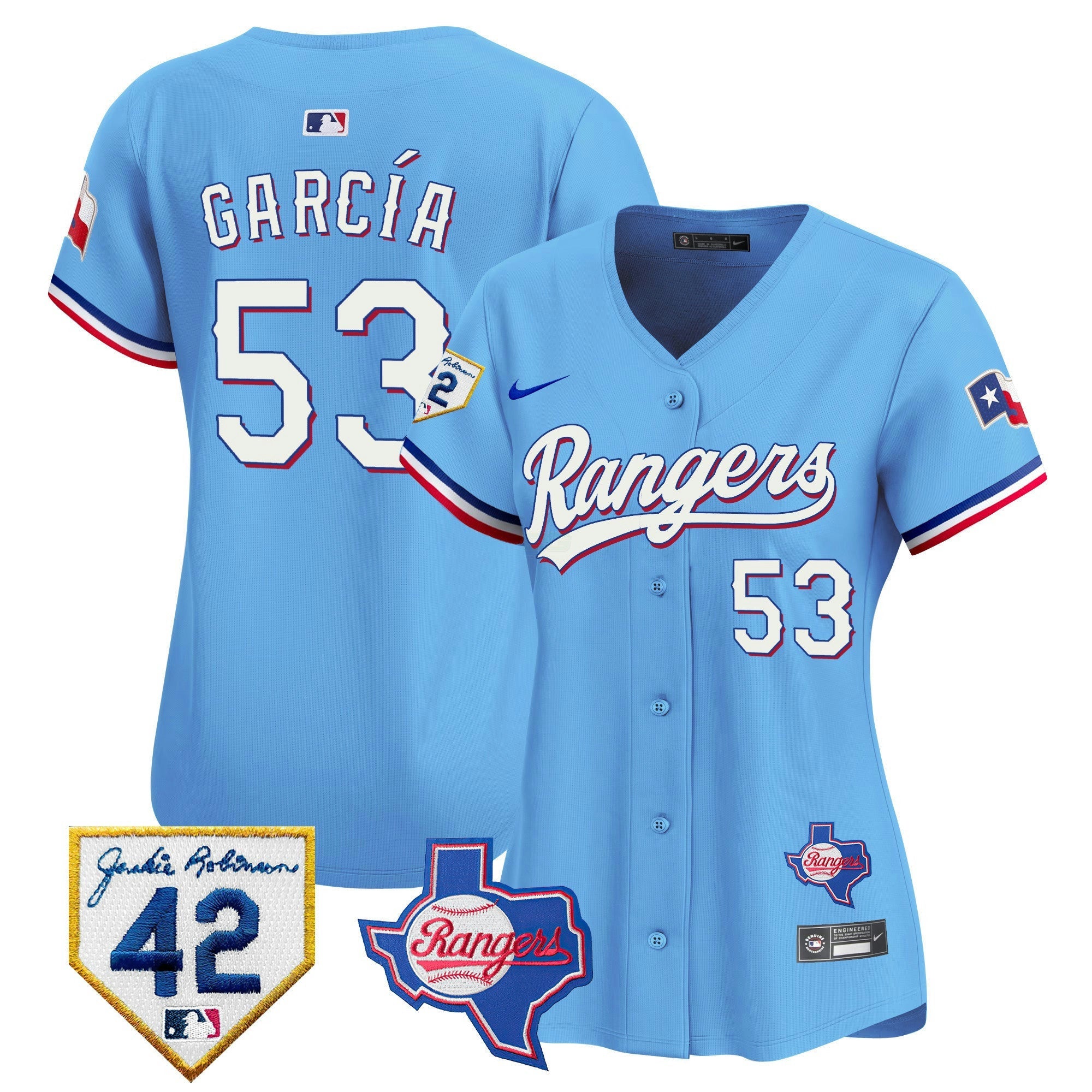 Camisa MLB Women’s Texas 2024 Jackie Robinson Patch Vapor Premier Limited Jersey