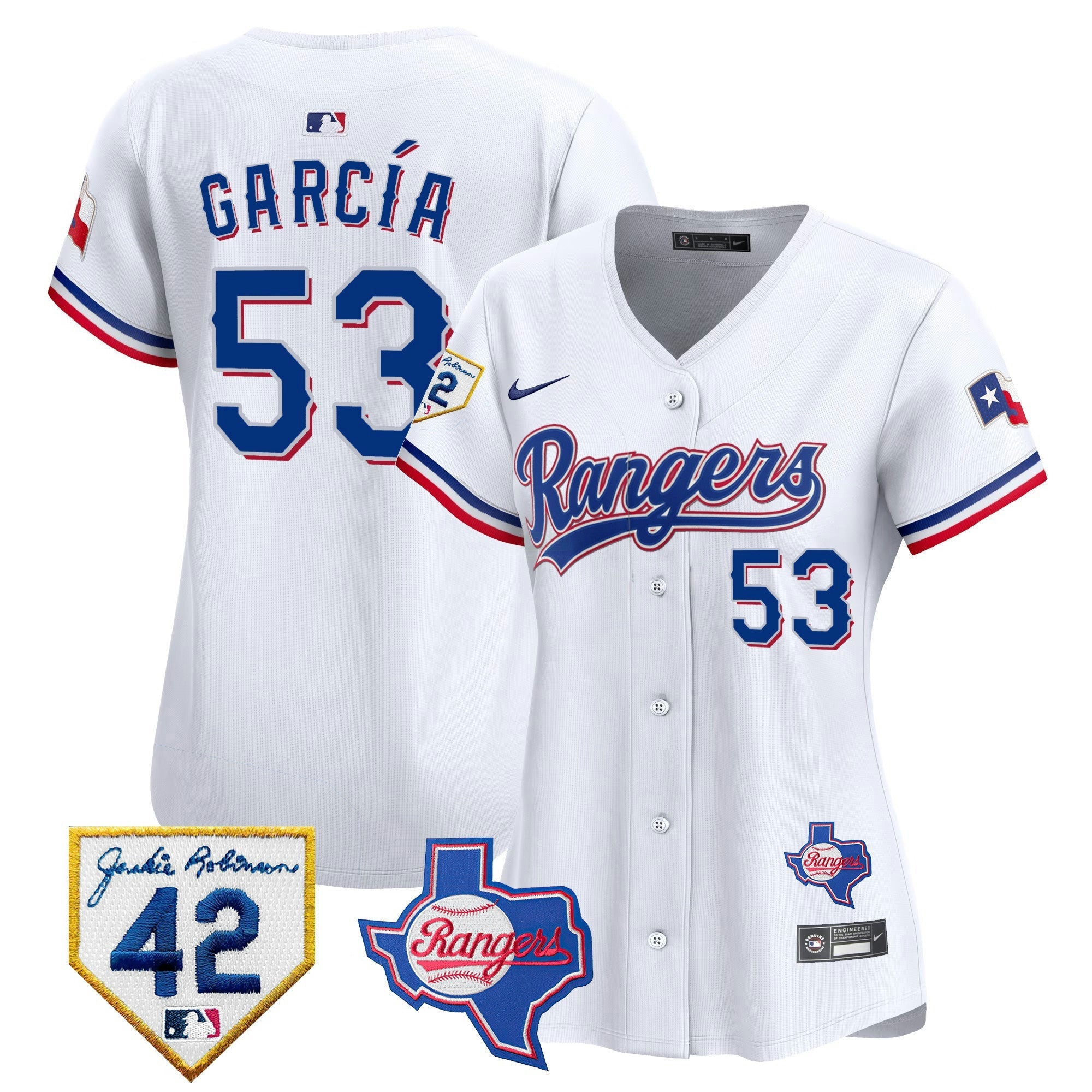Camisa MLB Women’s Texas 2024 Jackie Robinson Patch Vapor Premier Limited Jersey
