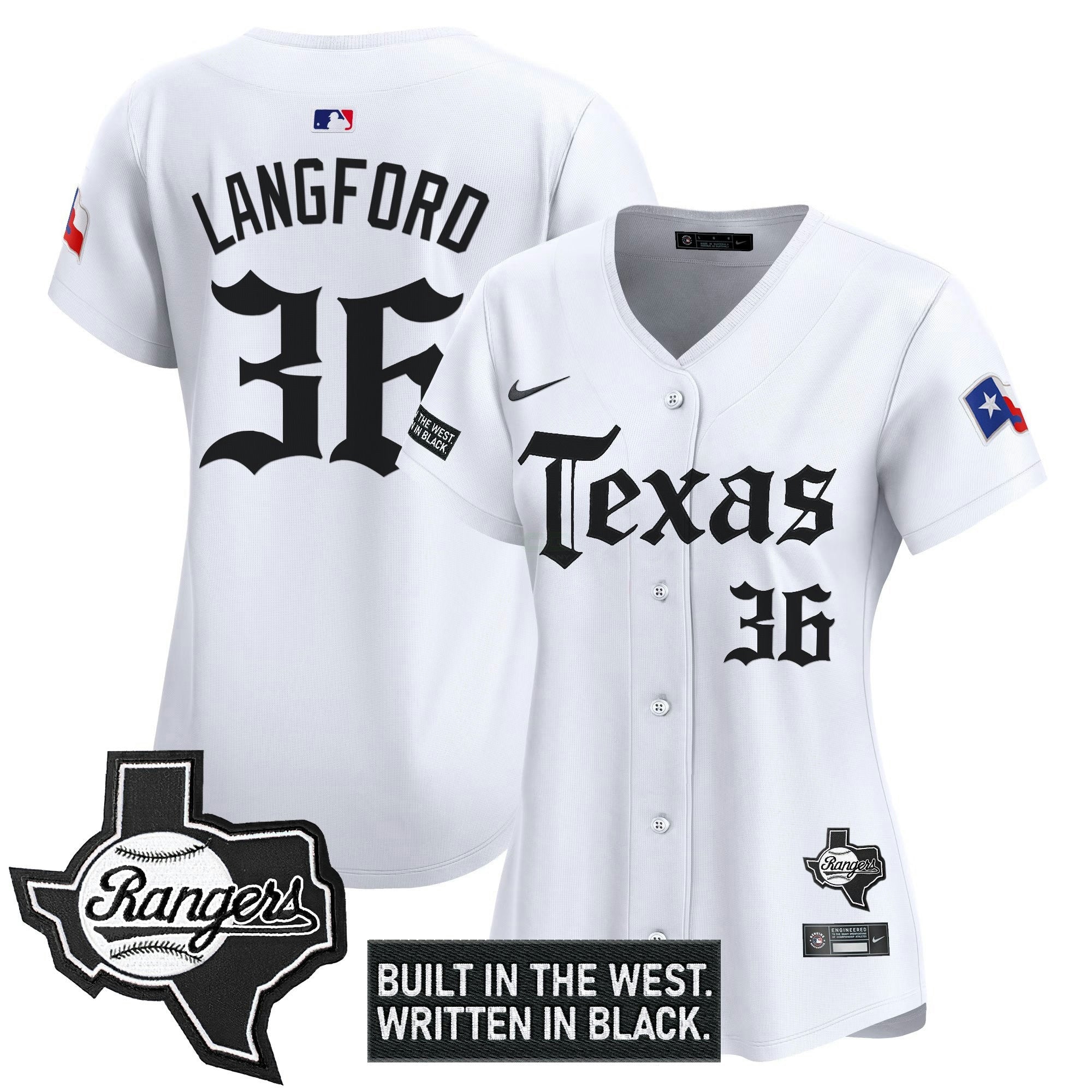 Camisa MLB Women’s Texas ‘Gothic Frontier Edition’ Vapor Premier Limited Jersey