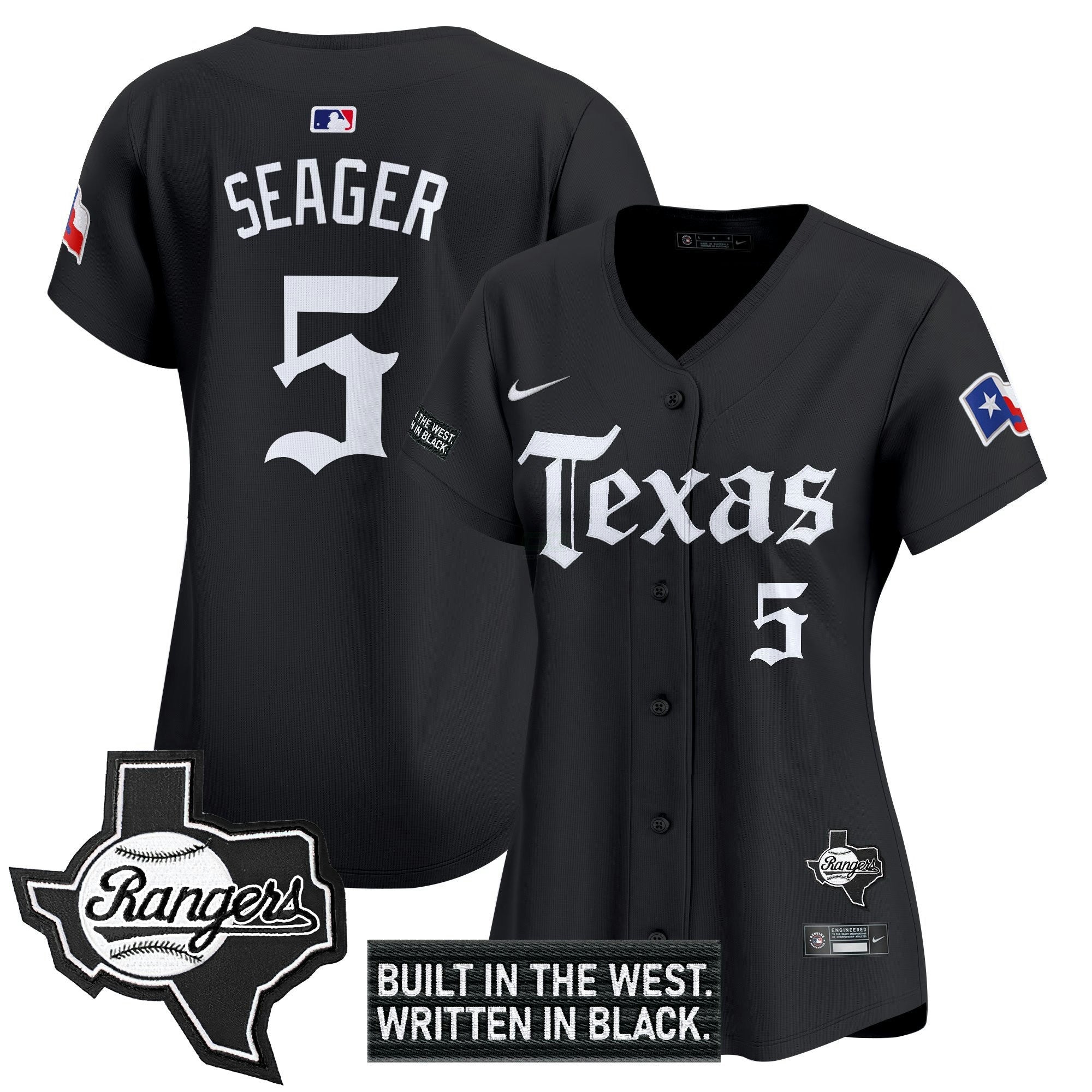 Camisa MLB Women’s Texas ‘Gothic Frontier Edition’ Vapor Premier Limited Jersey