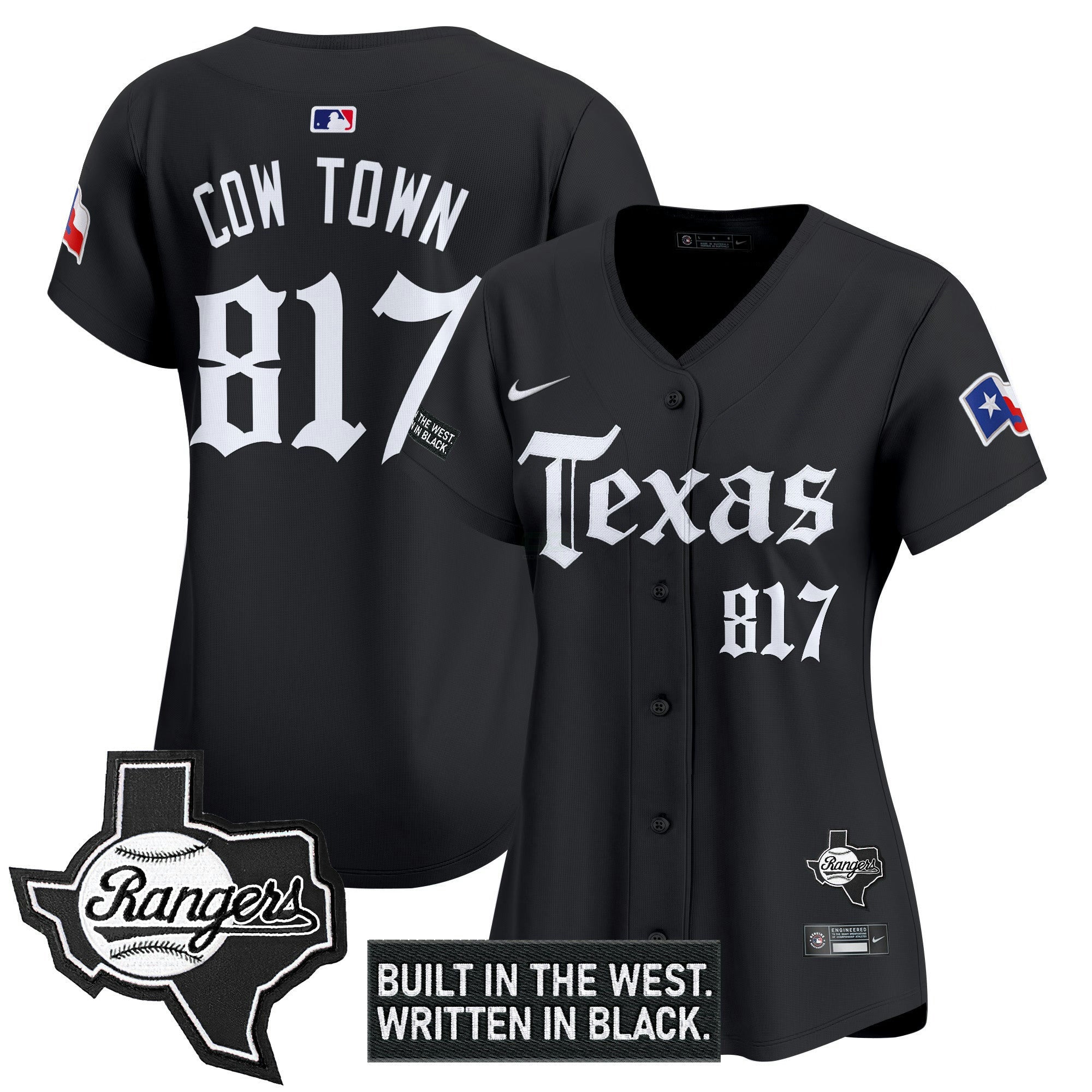 Camisa MLB Women’s Texas ‘Gothic Frontier Edition’ Vapor Premier Limited Jersey
