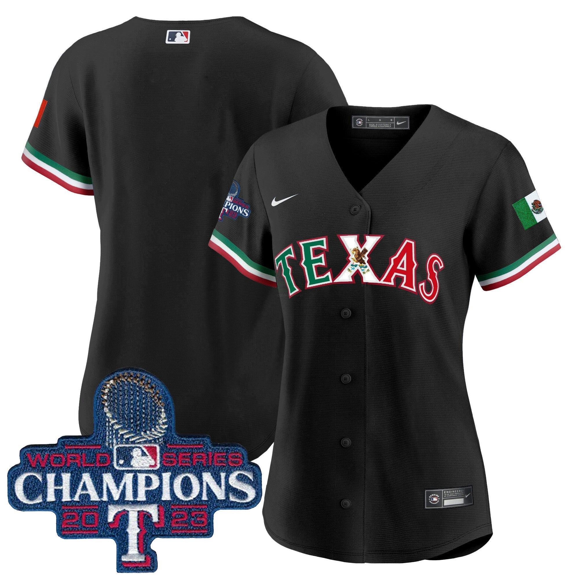 Camisa MLB Women’s Texas Mexico 2023 World Series Champions Jersey