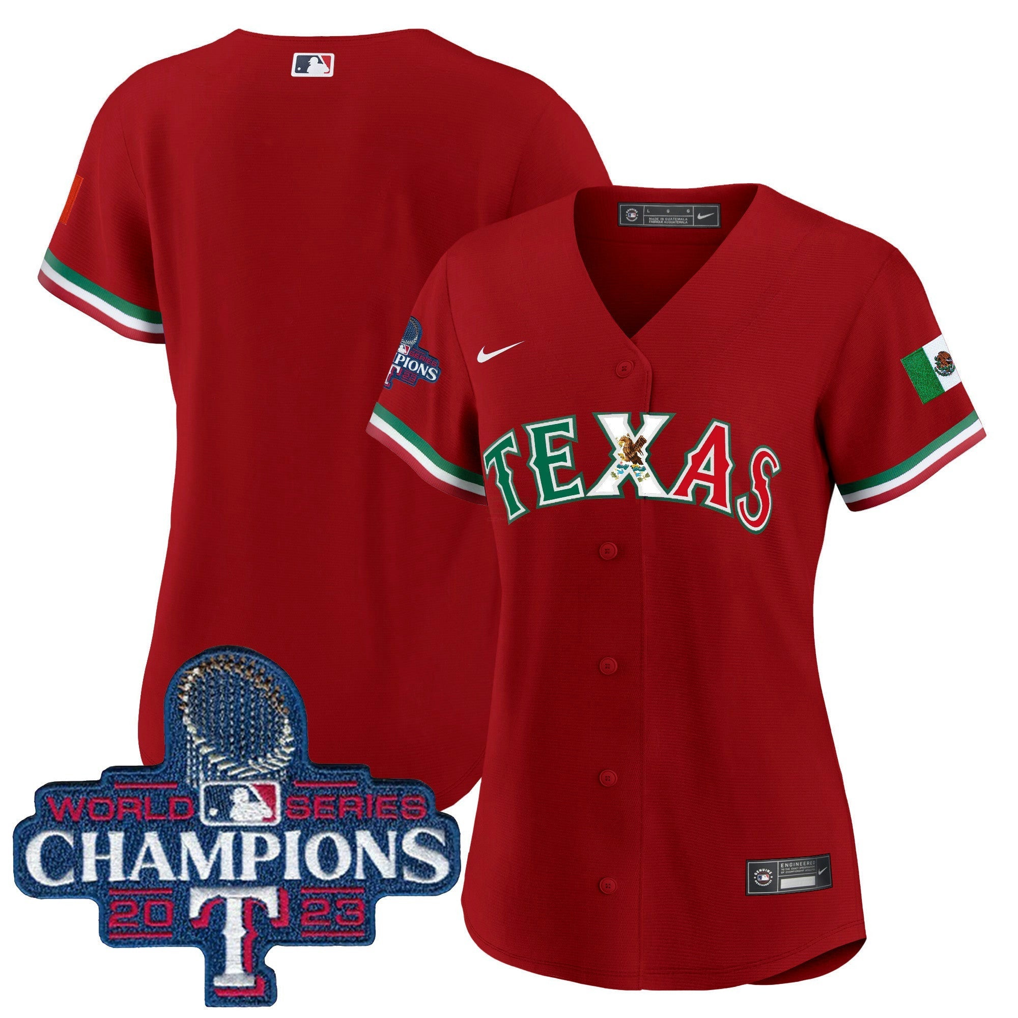 Camisa MLB Women’s Texas Mexico 2023 World Series Champions Jersey V2