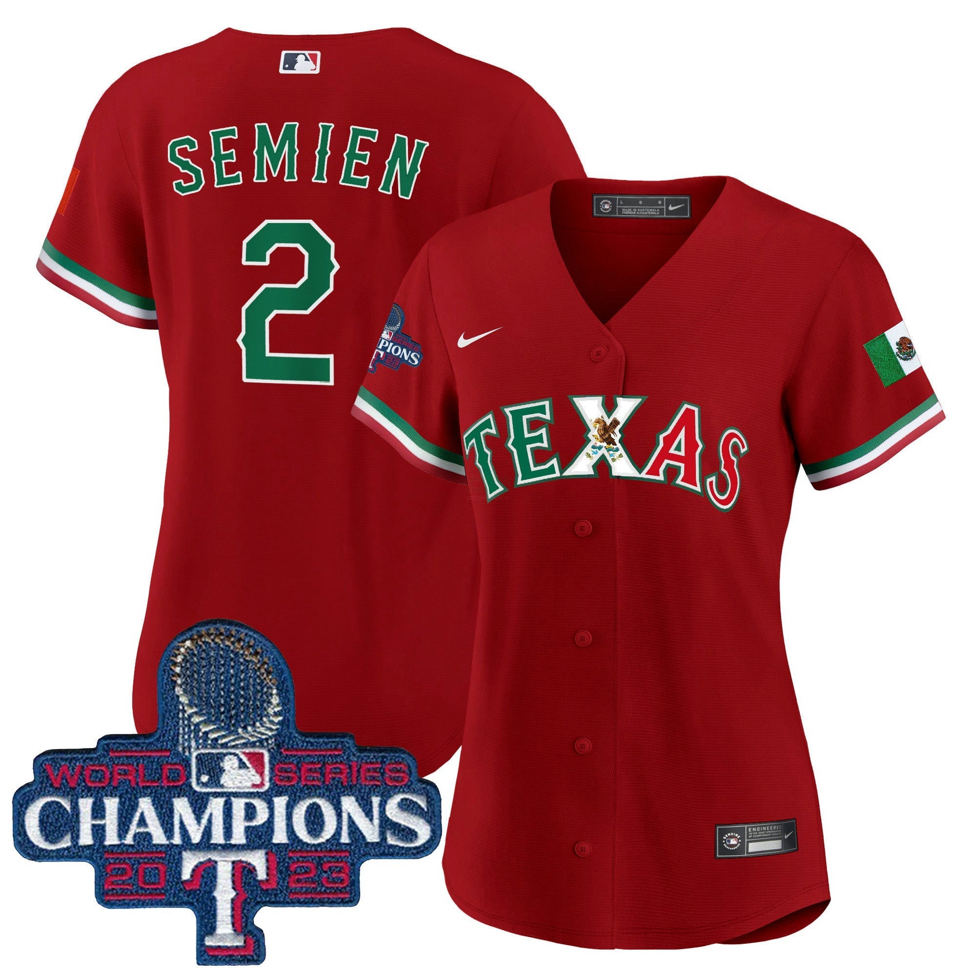 Camisa MLB Women’s Texas Mexico 2023 World Series Champions Jersey