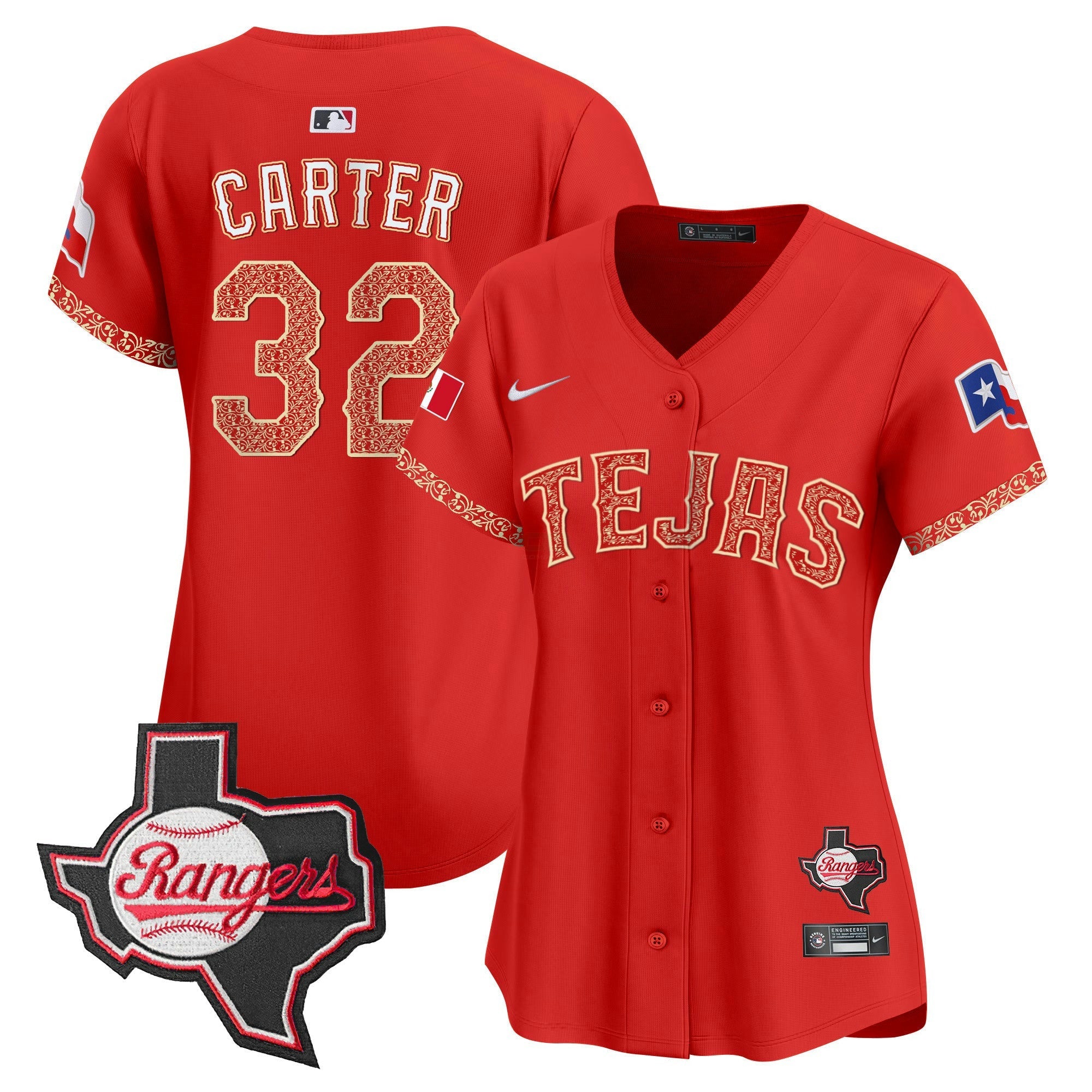 Camisa MLB Women’s Texas Mexico Texas Patch Vapor Premier Limited Jersey