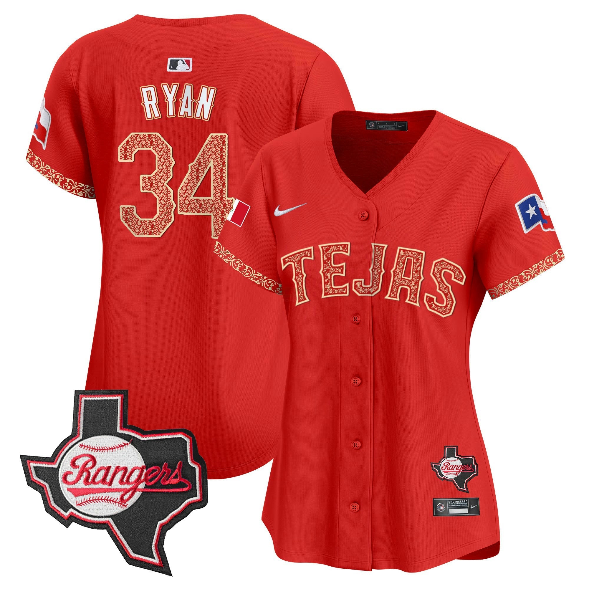 Camisa MLB Women’s Texas Mexico Texas Patch Vapor Premier Limited Jersey