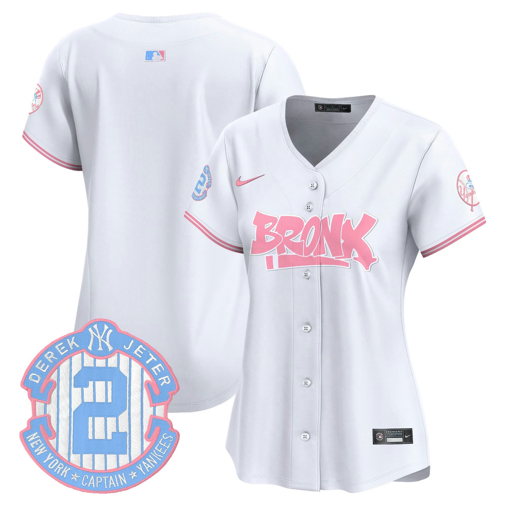 Camisa MLB Women’s The Bronx Graffiti Bubblegum Pink Vapor Premier Limited Jersey