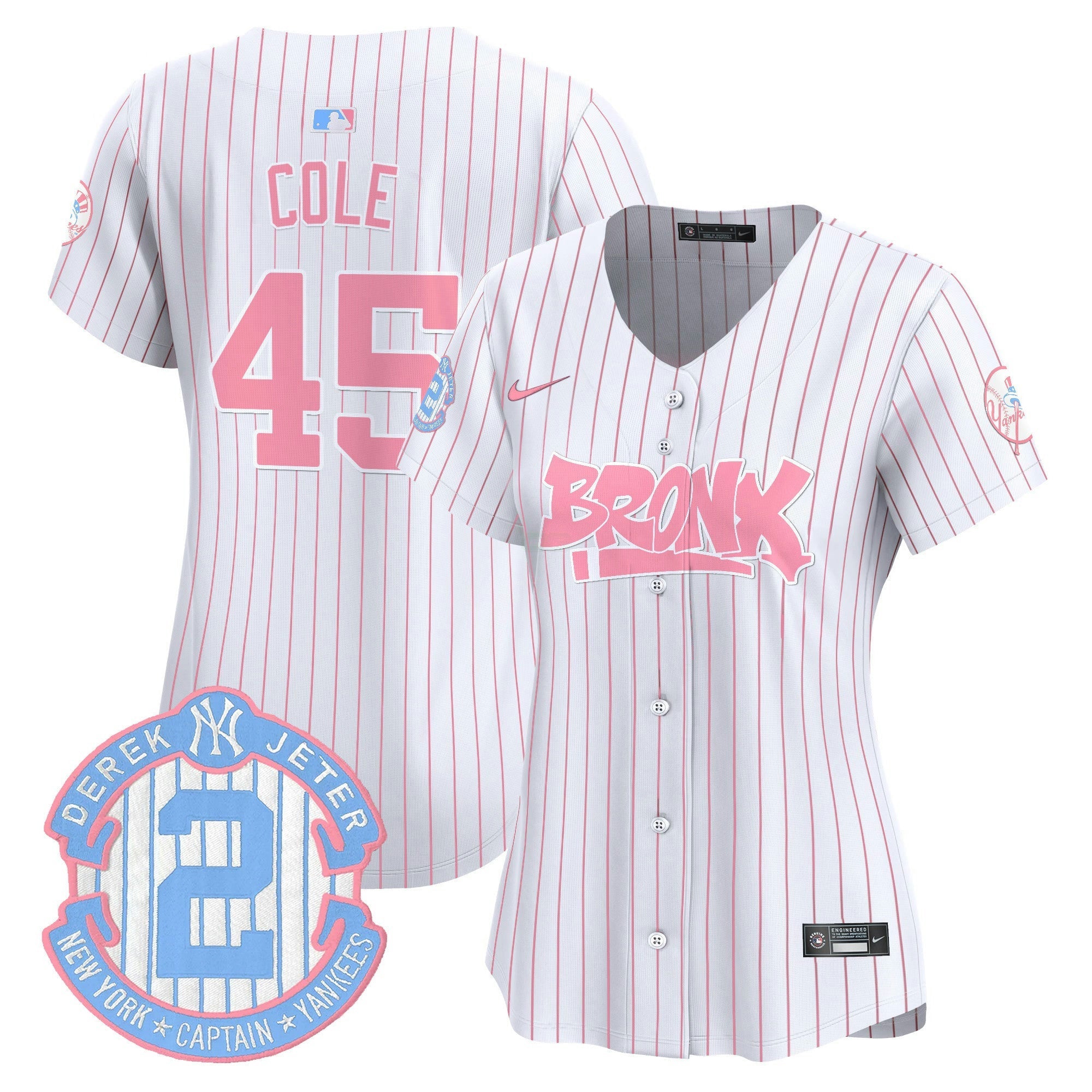 Camisa MLB Women’s The Bronx Graffiti Bubblegum Pink Vapor Premier Limited Jersey