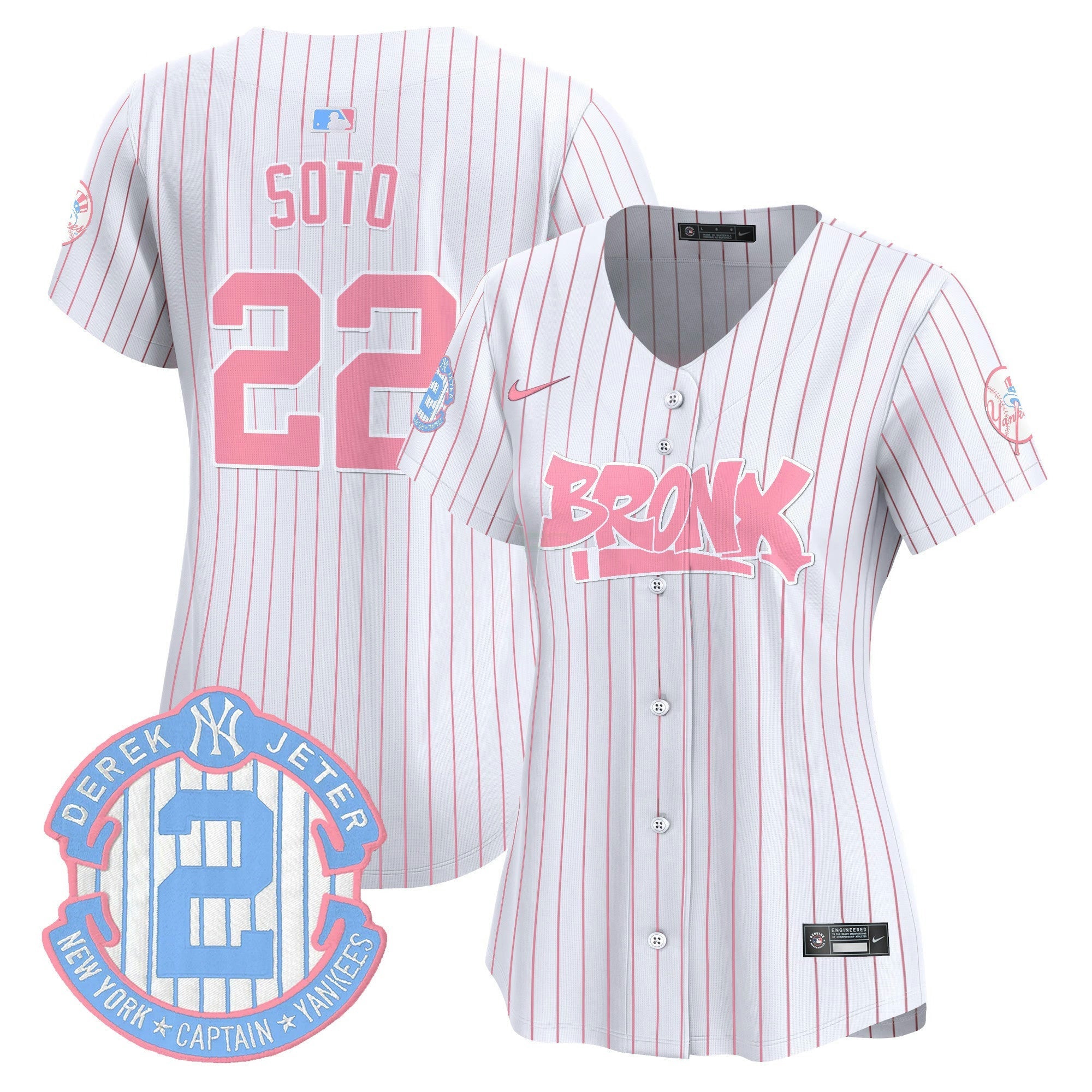 Camisa MLB Women’s The Bronx Graffiti Bubblegum Pink Vapor Premier Limited Jersey