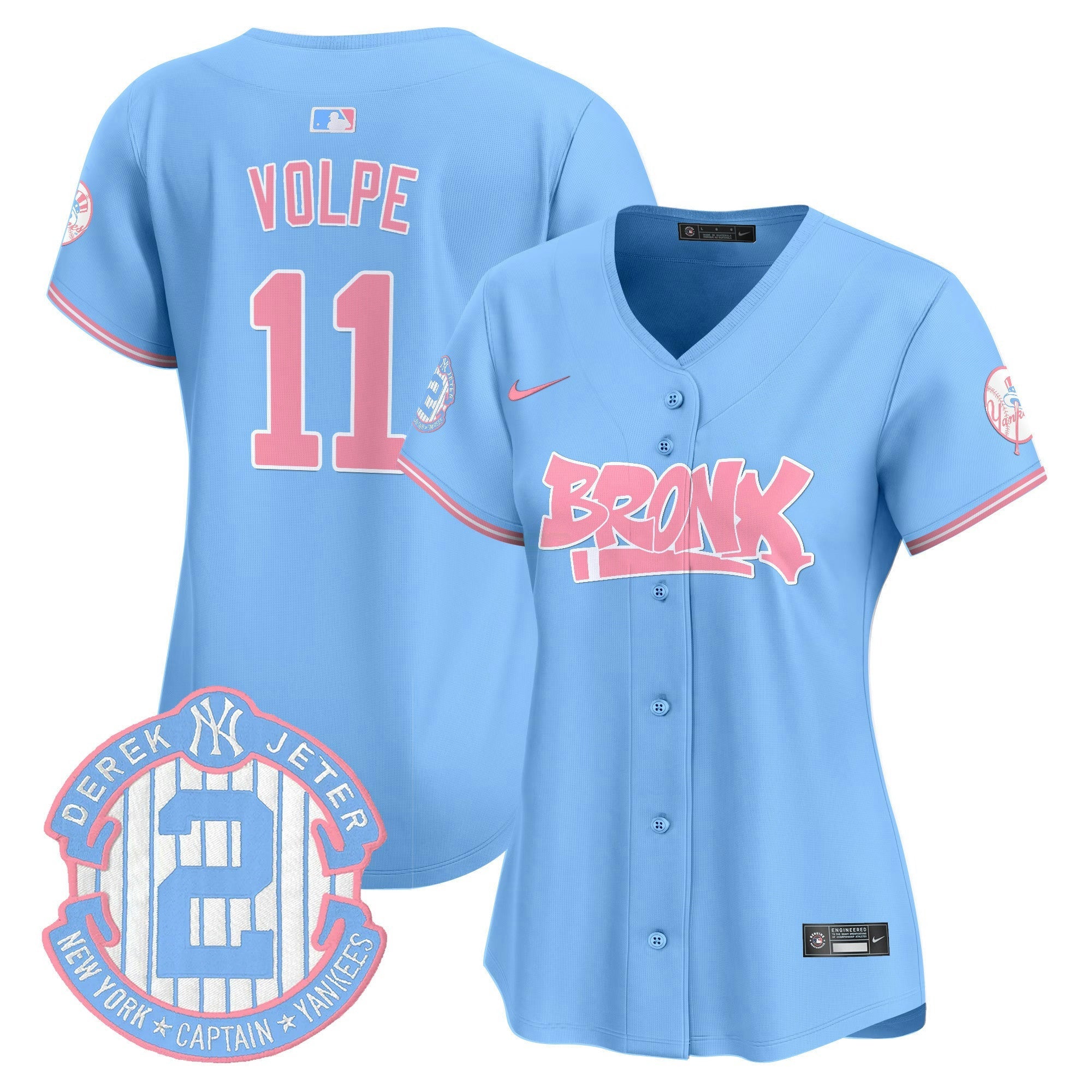 Camisa MLB Women’s The Bronx Graffiti Bubblegum Pink Vapor Premier Limited Jersey